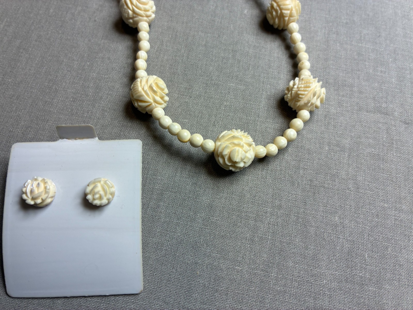 Bovine bone necklace