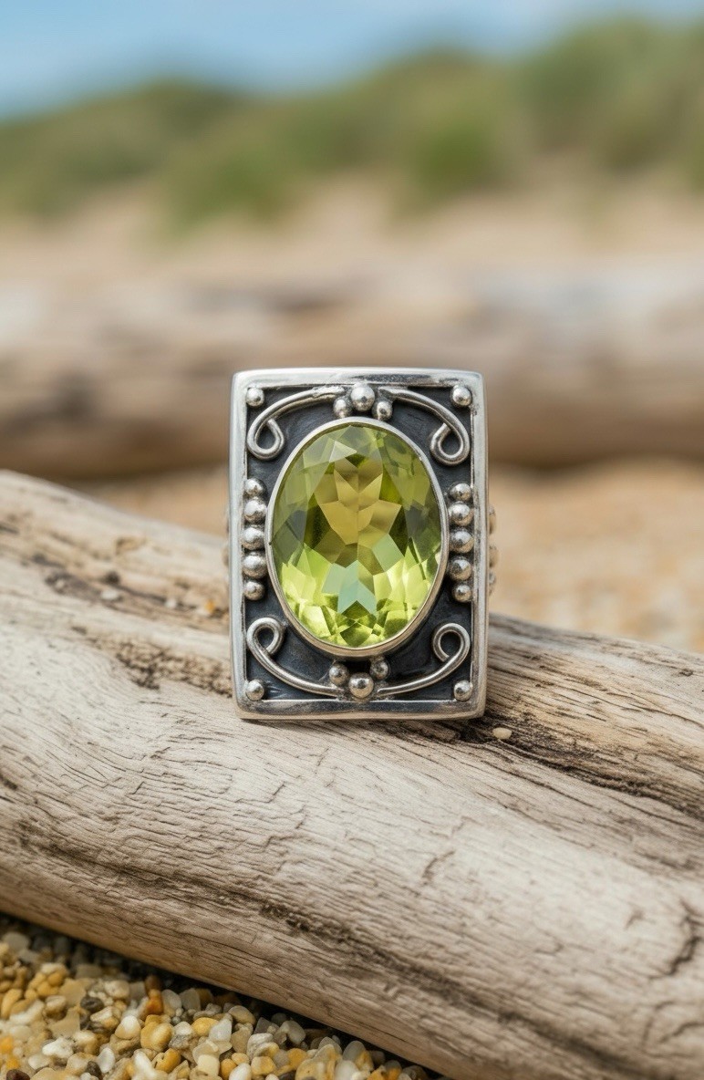 Vintage Nicky Butler Lemon Quartz RAJ Limited Addition Retired Ring Size 8