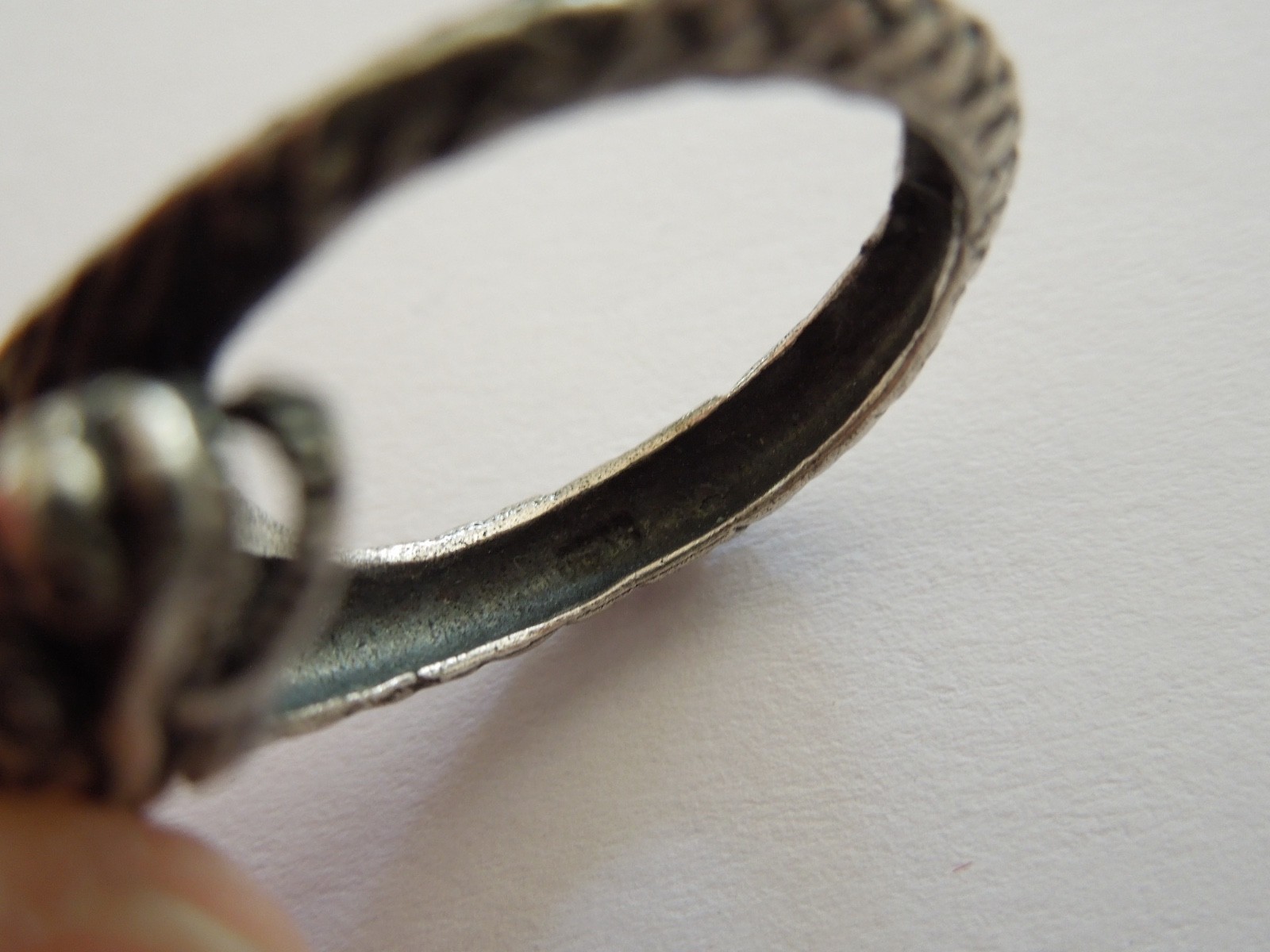 Vintage Ring Silver Verified Dragon Hallmark Unreadable 5.0 g/Size 56
