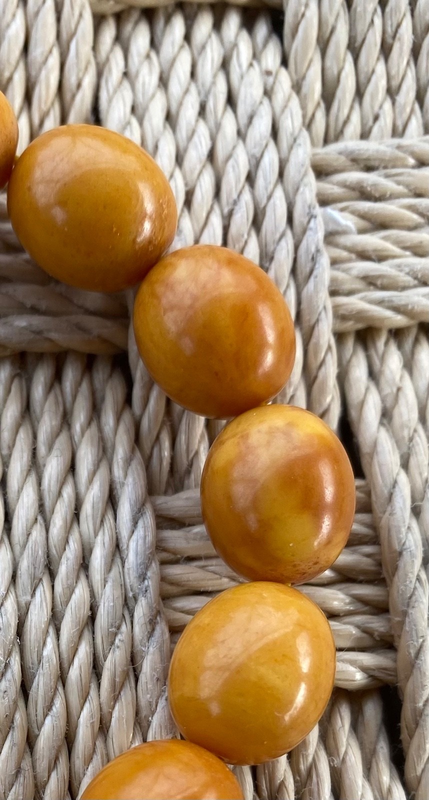 Vintage Baltic Amber Bracelet Ancient Pressed Amber Beads 18.7 grams
