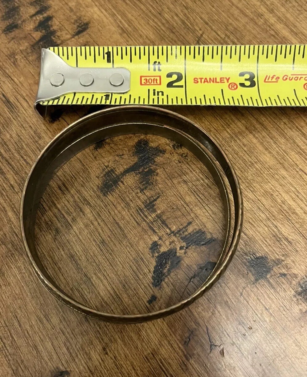 Bronze Color Bangle Bracelet Lot Of 2 Metal