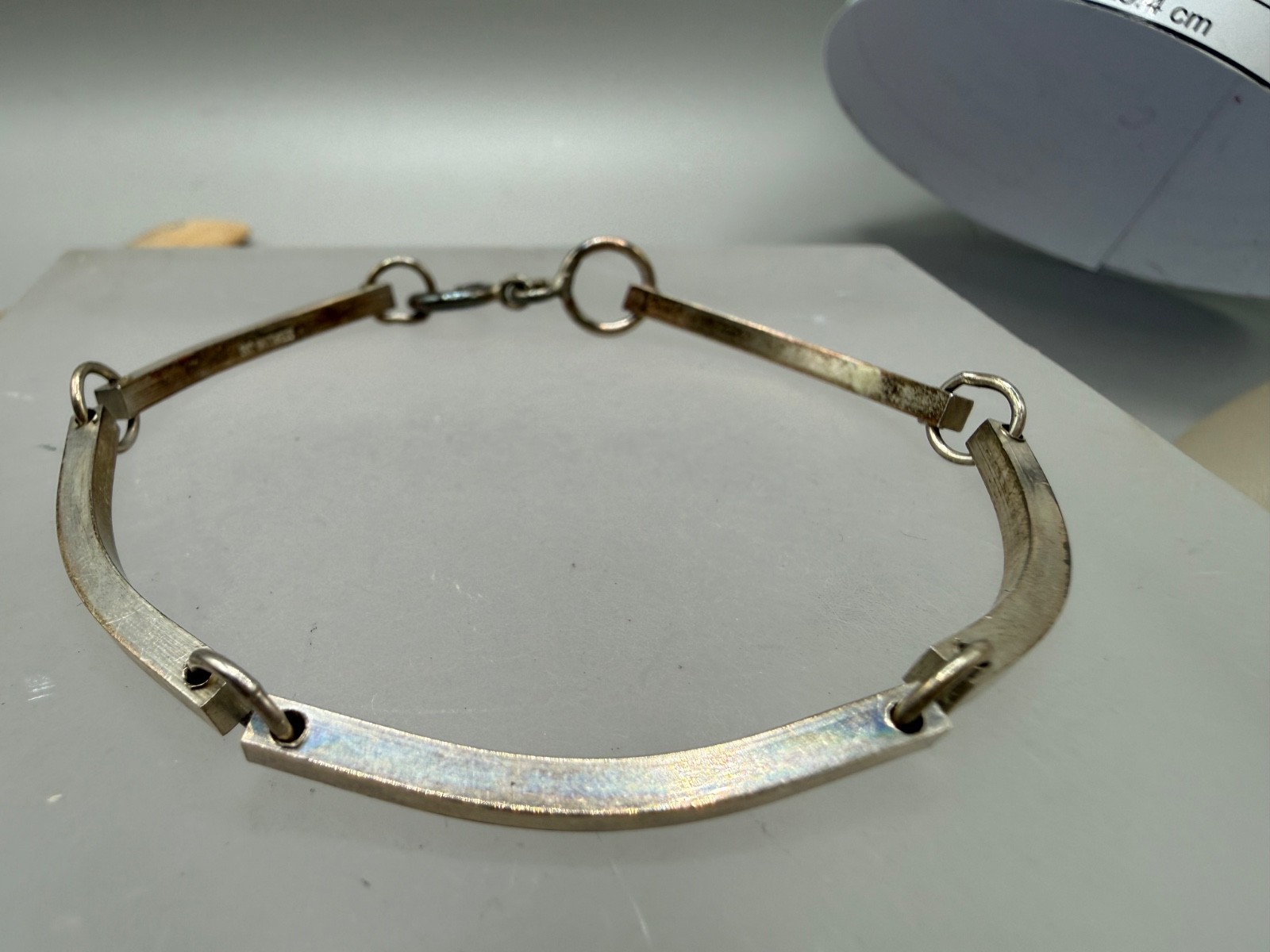 VINTAGE ESTATE STERLING SILVER PANEL BAR LINK MEN WOMEN UNISEX BRACELET SIGNED