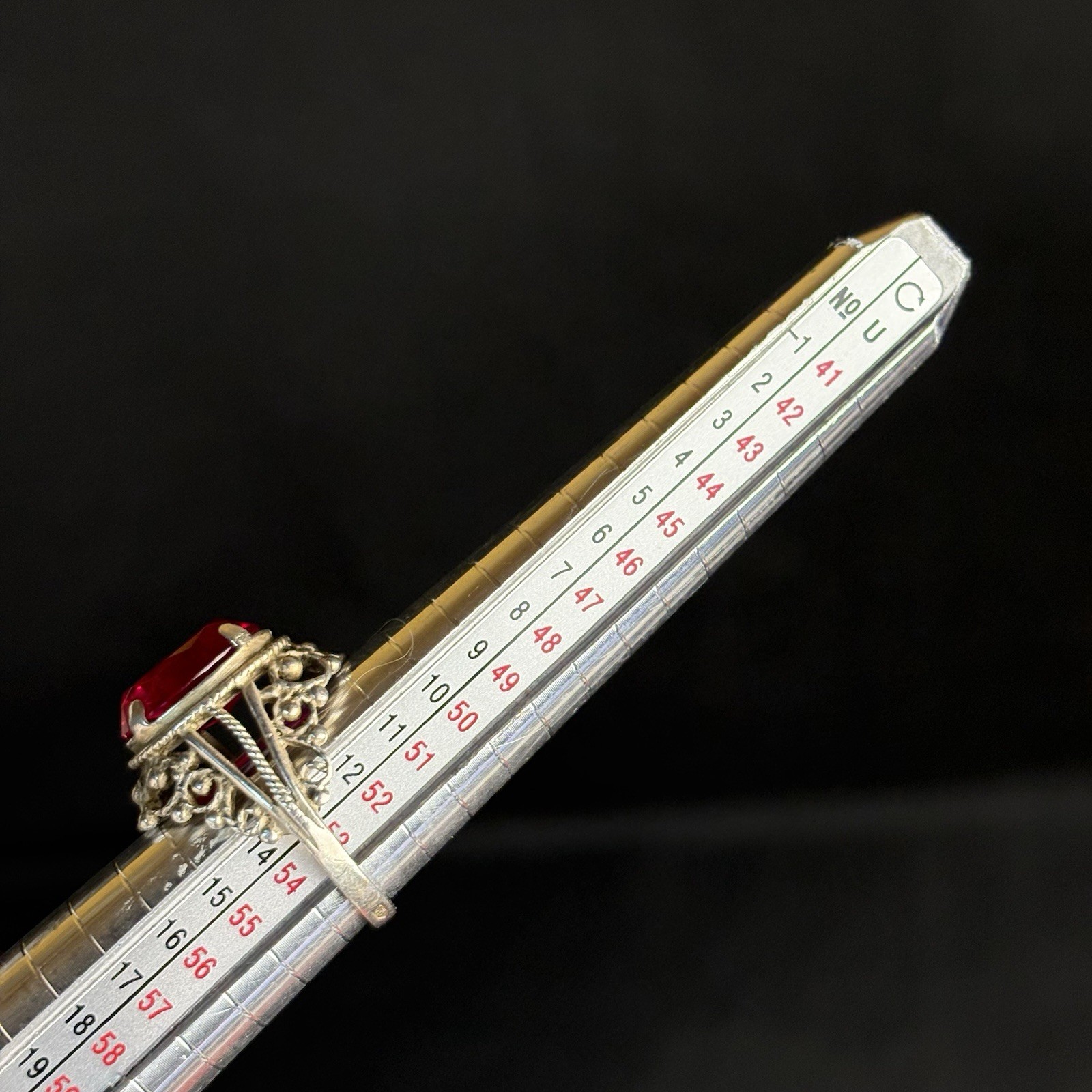 Vintage Ring Silver 875 Soviet Era Ruby size 6.5