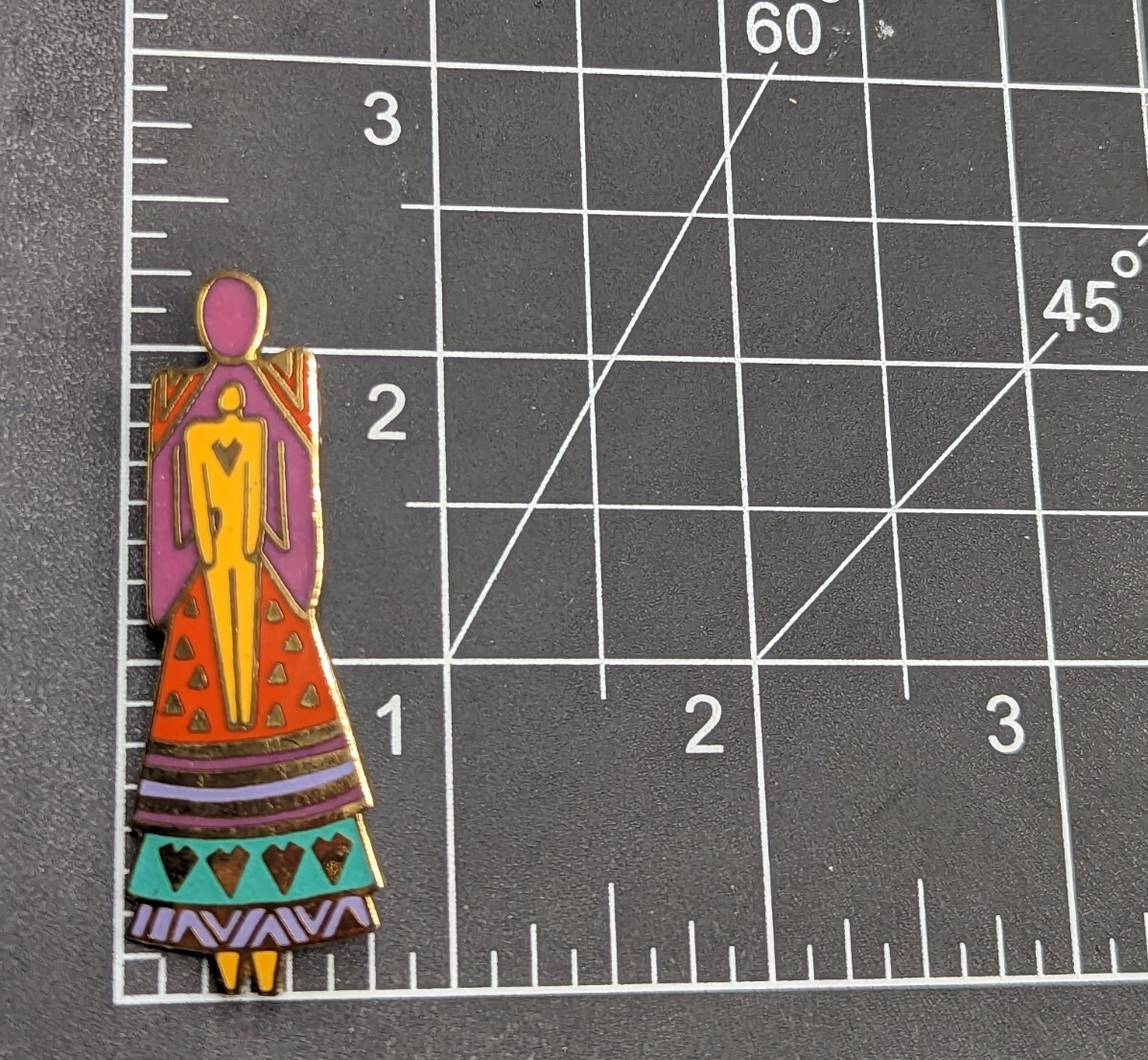 Laurel Burch Signed Mother and Child Mom Baby Kid Multicolor Enamel Pin Brooch