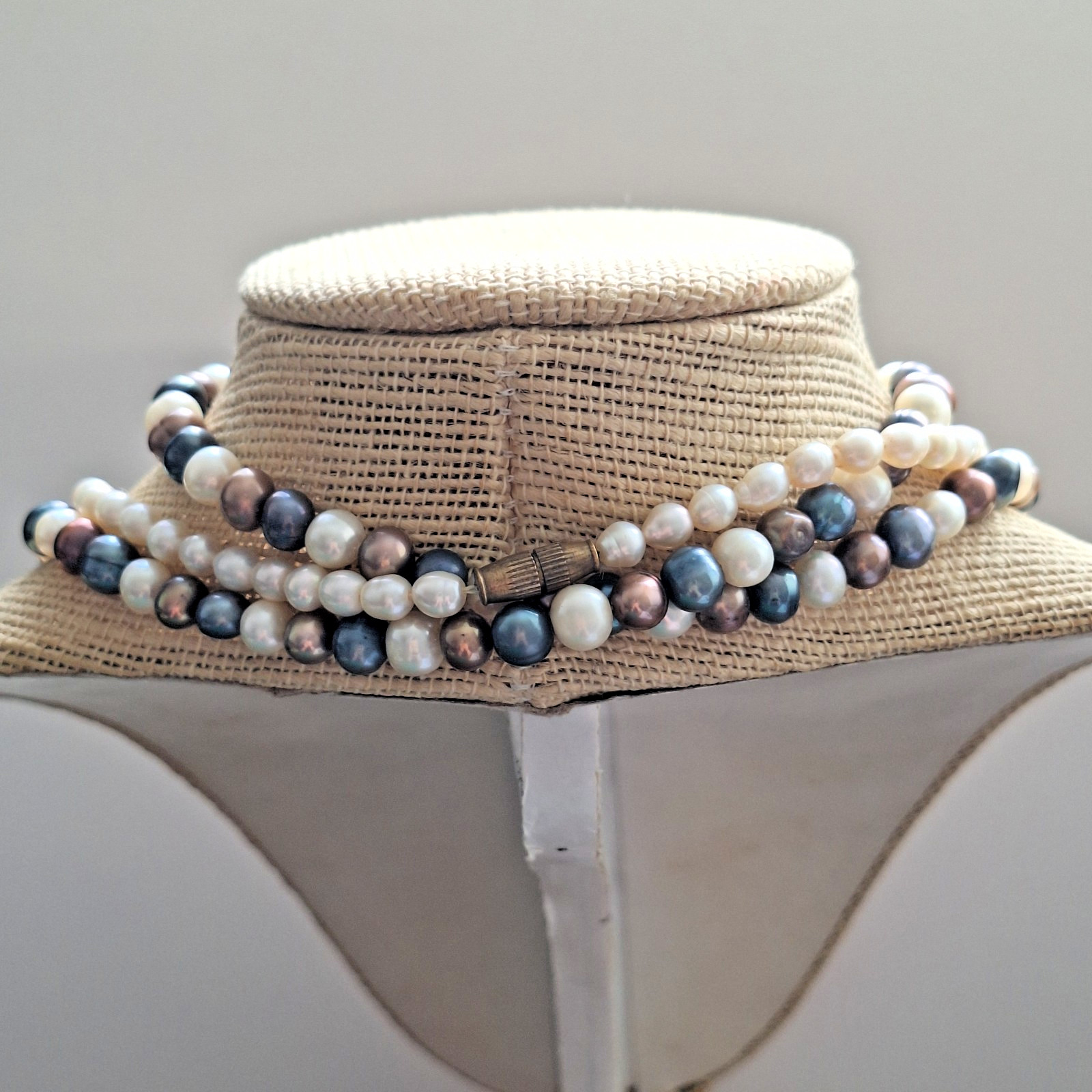 Vintage Genuine Freshwater Pearl Necklace Lot Multicolor 29.5″ & White 16.75″ 