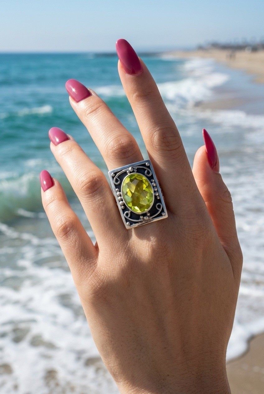 Vintage Nicky Butler Lemon Quartz RAJ Limited Addition Retired Ring Size 8