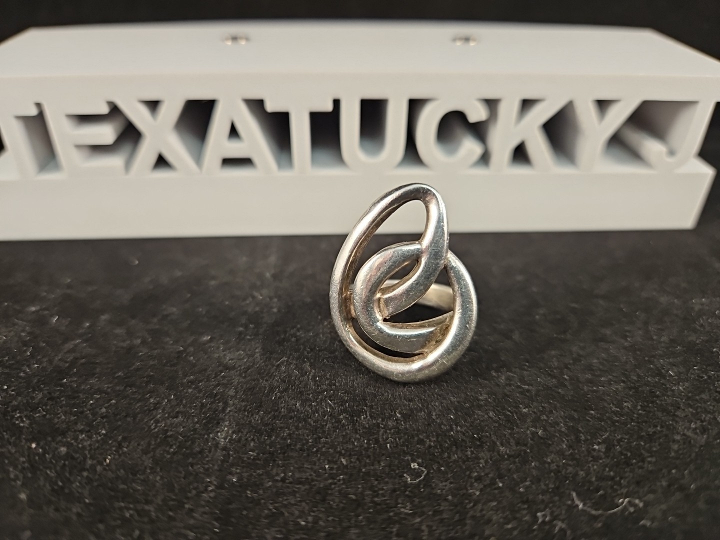 Scandinavian Modernist Sterling Ring Signed ND Size 5.5