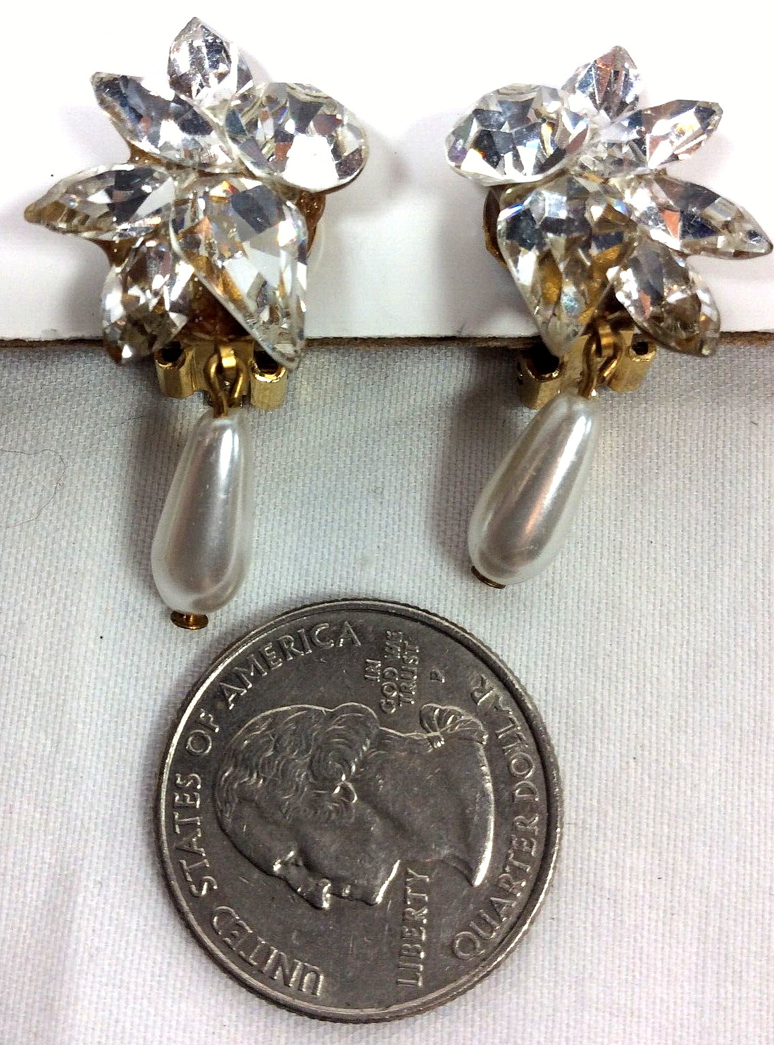 10 Pair High End Vintage Rhinestone Pearl Earring ~ Kramer NY Juliana Weiss T61