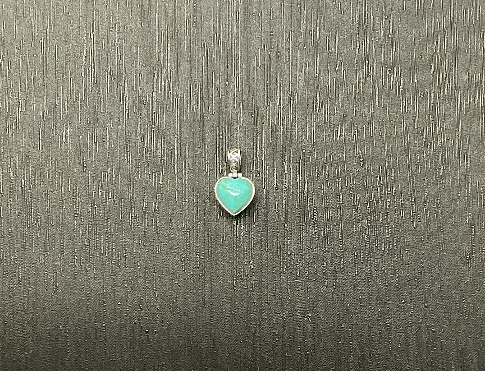 Vintage Sterling Silver 925 & Turquoise Heart Pendant