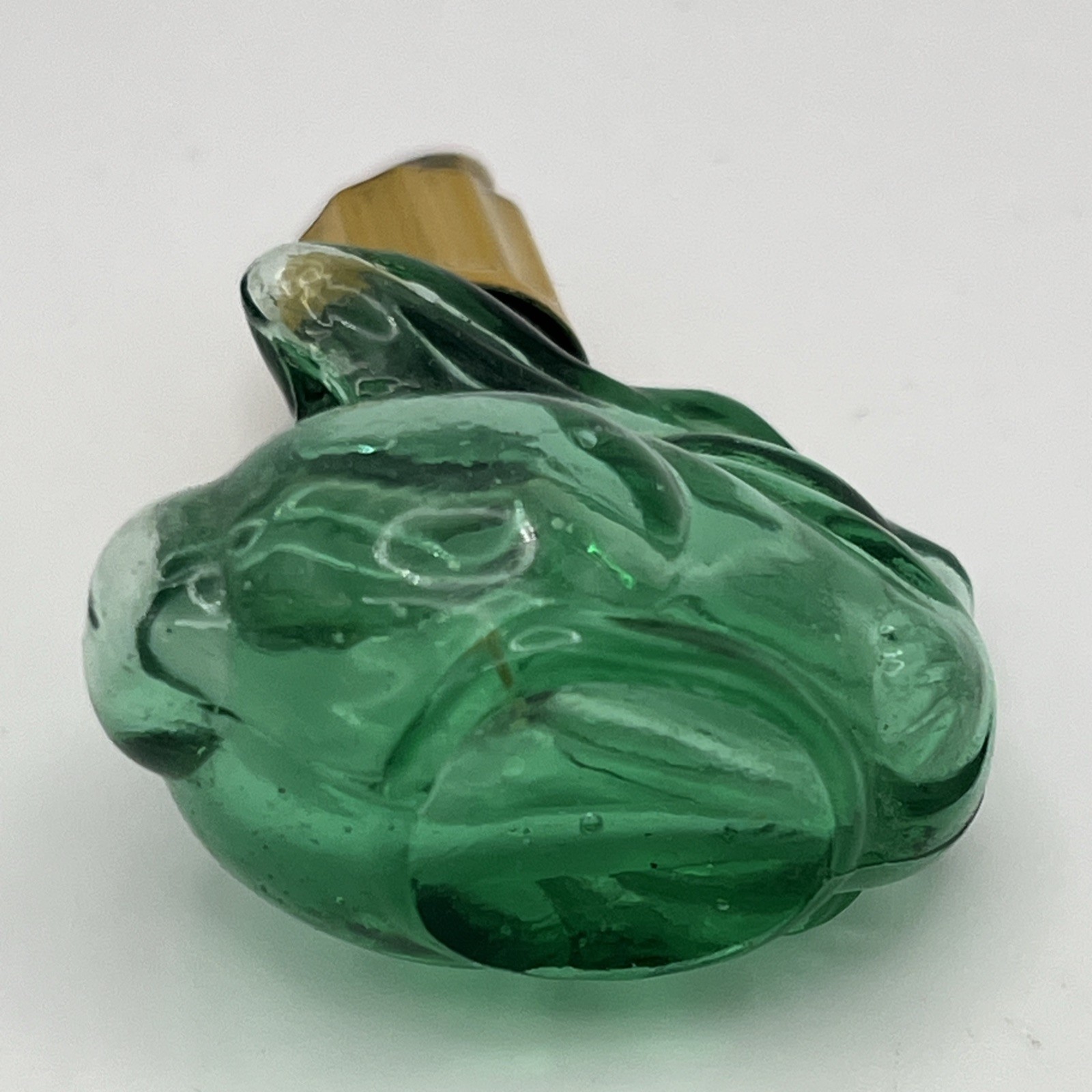 Vintage Max Factor Green Glass Rabbit Perfume Pendant