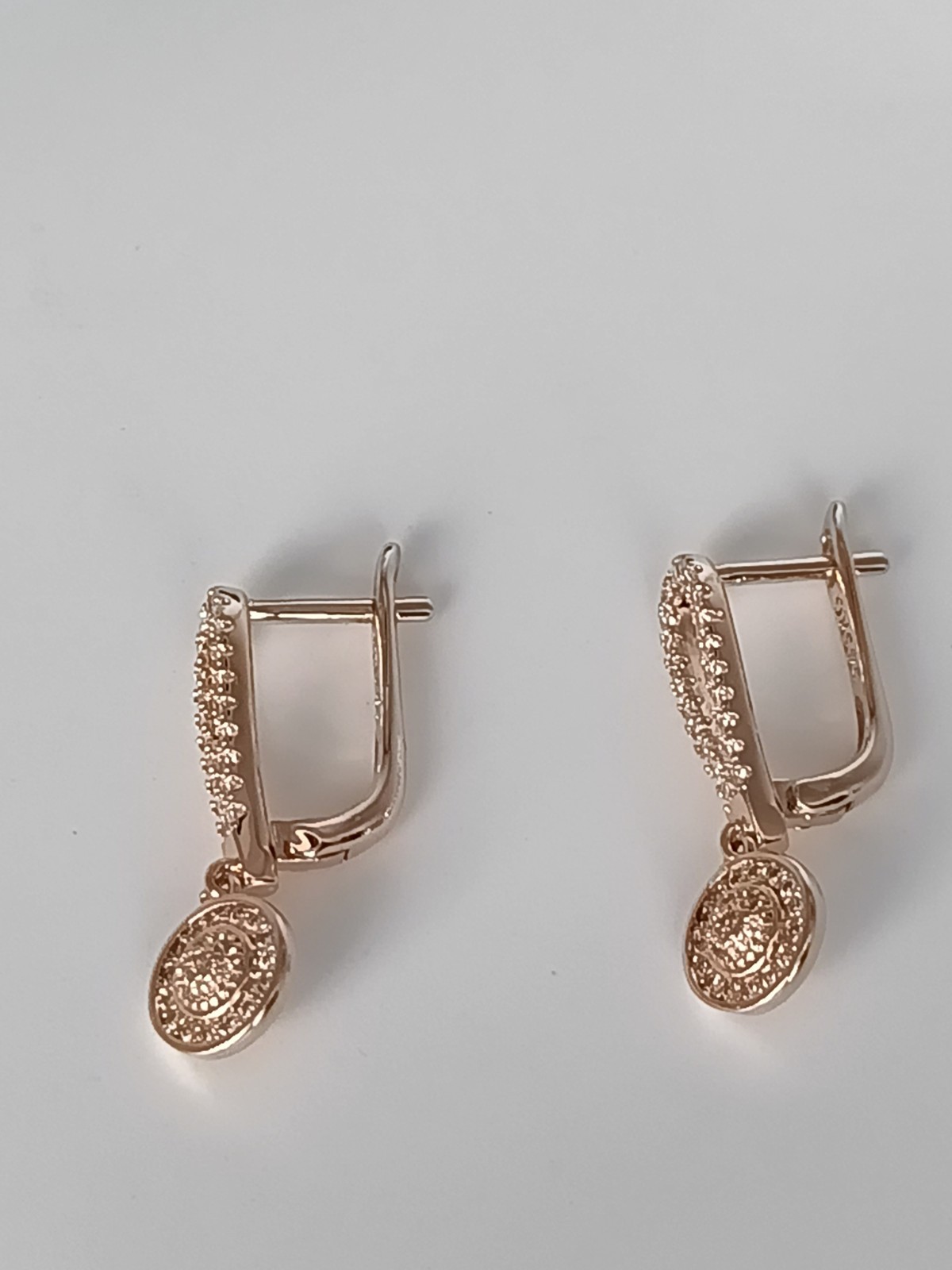 Vintage 1990-s 14 Ct Rolled Gold Zircons Earrings-Hallmarked 585 RG