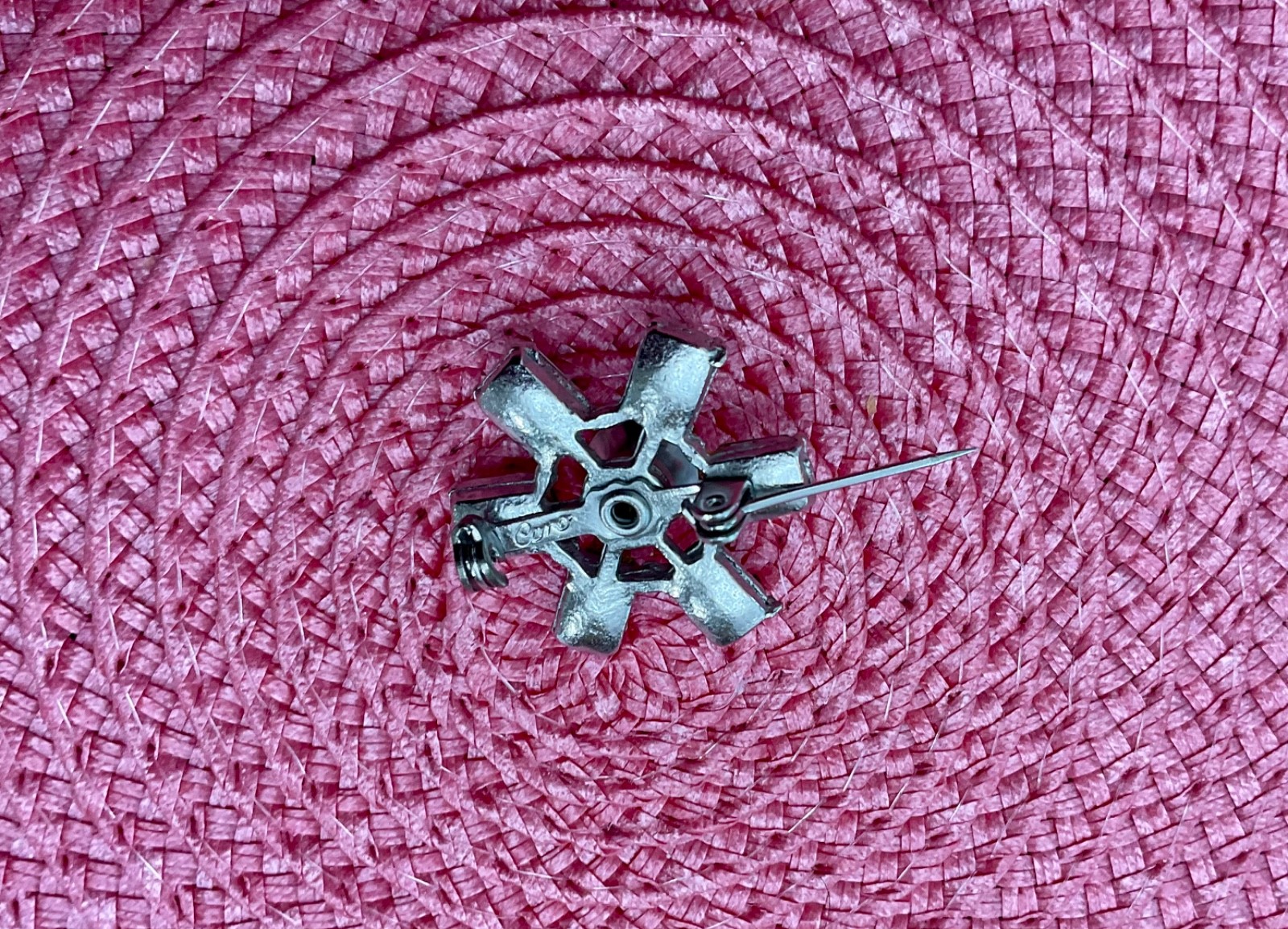 Vintage Signed Coro Rhinestone Pin Brooch Six Spokes Grandmother’s Brooch/Pin