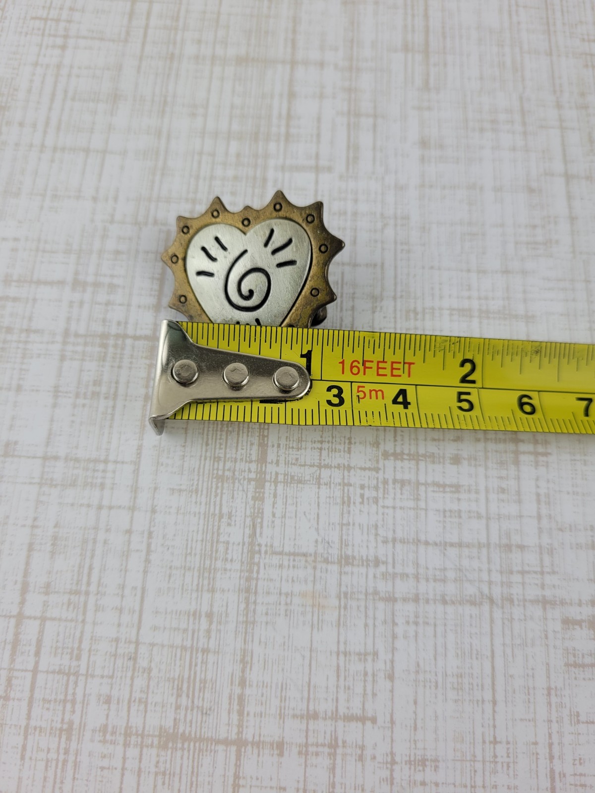 Tiny Avon Tritone Triple Heart Pin Mixed Metal