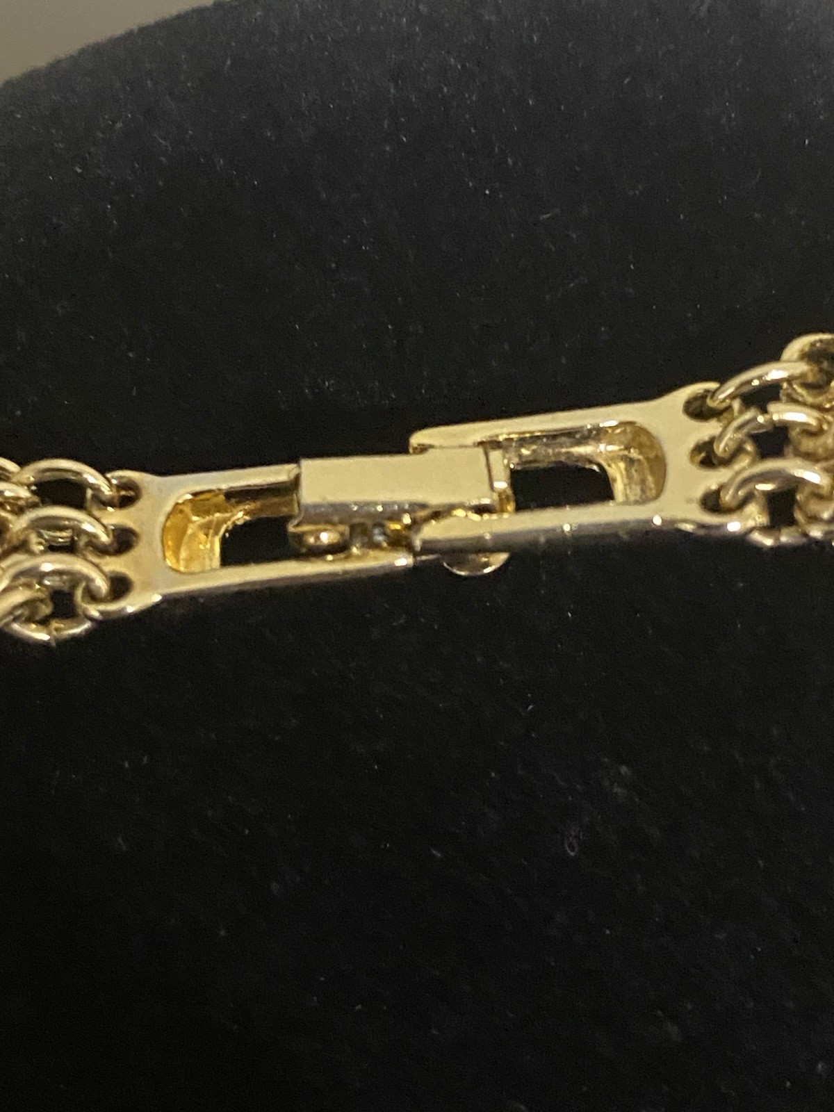 Multiple Gold tone link chain & Faux Pearl Strand Necklace 24 “