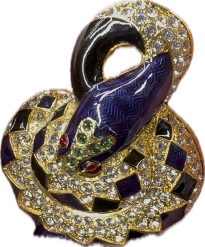 I Am Edgar Berebi my Blue Python pin Brooch From My Archives Vintage 24kplate