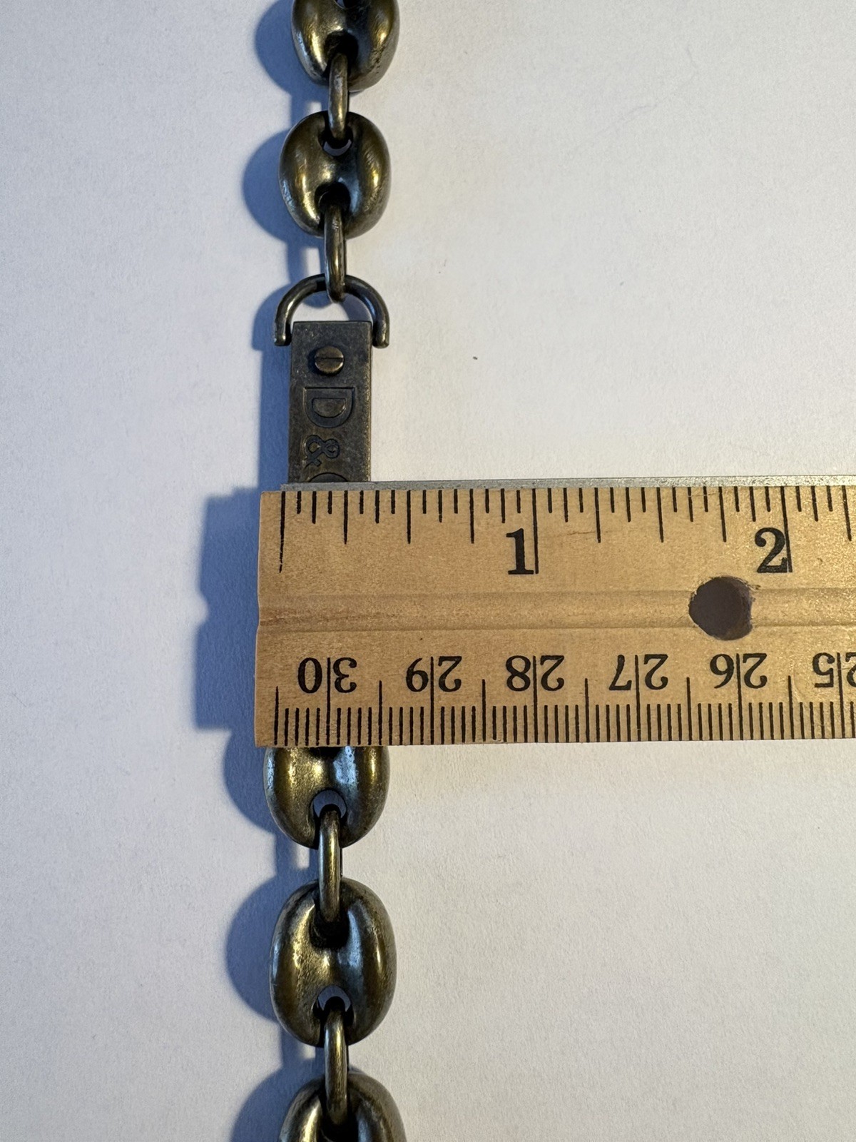 Vintage Early 2000s D&G Logo Link bracelet Bronze Toned Metal 8-1/2” Long