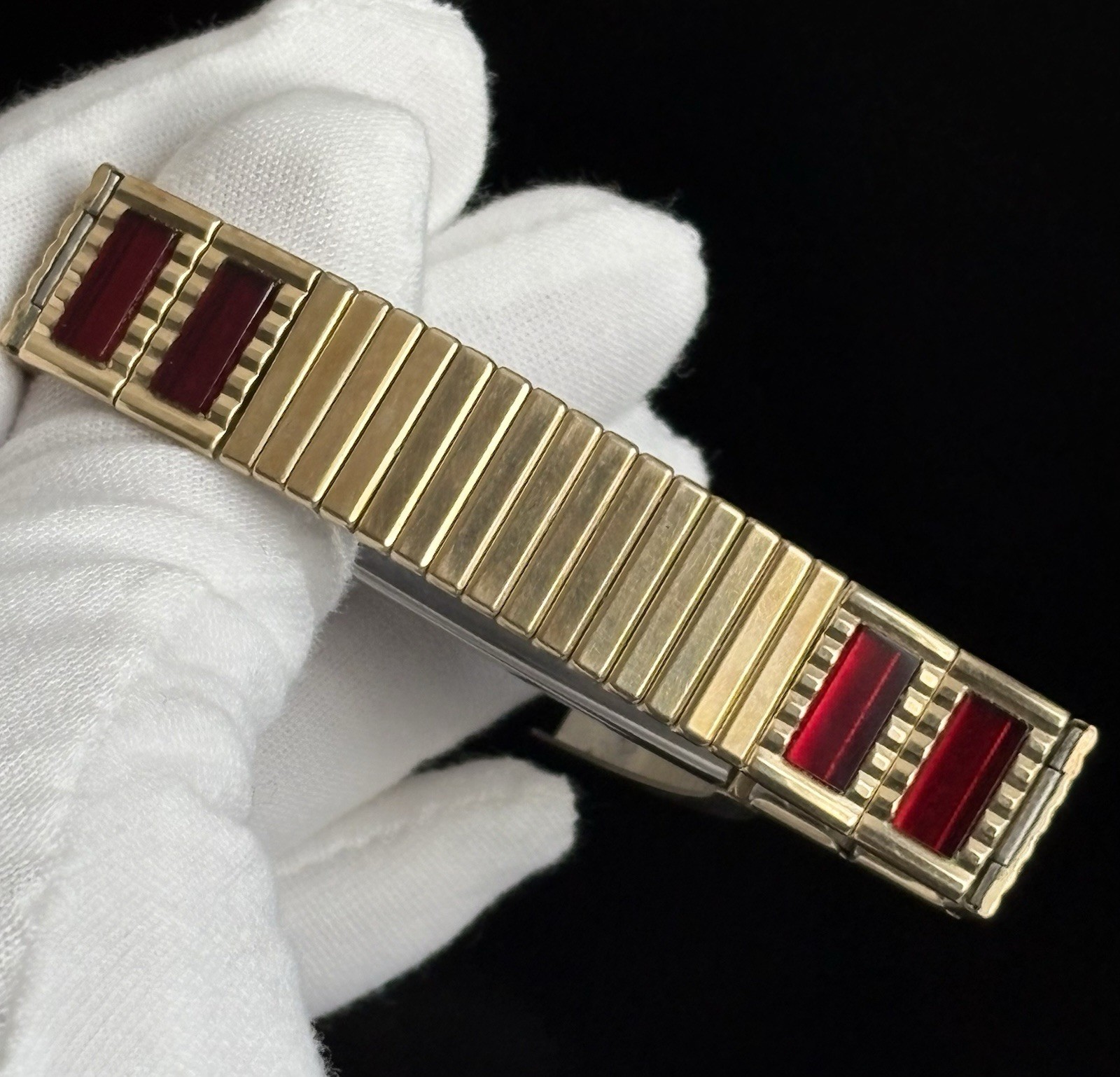 Spiedel 10k Gold Filled ID Hidden Secret Photo Bracelet 1950s MCM Expandable VTG