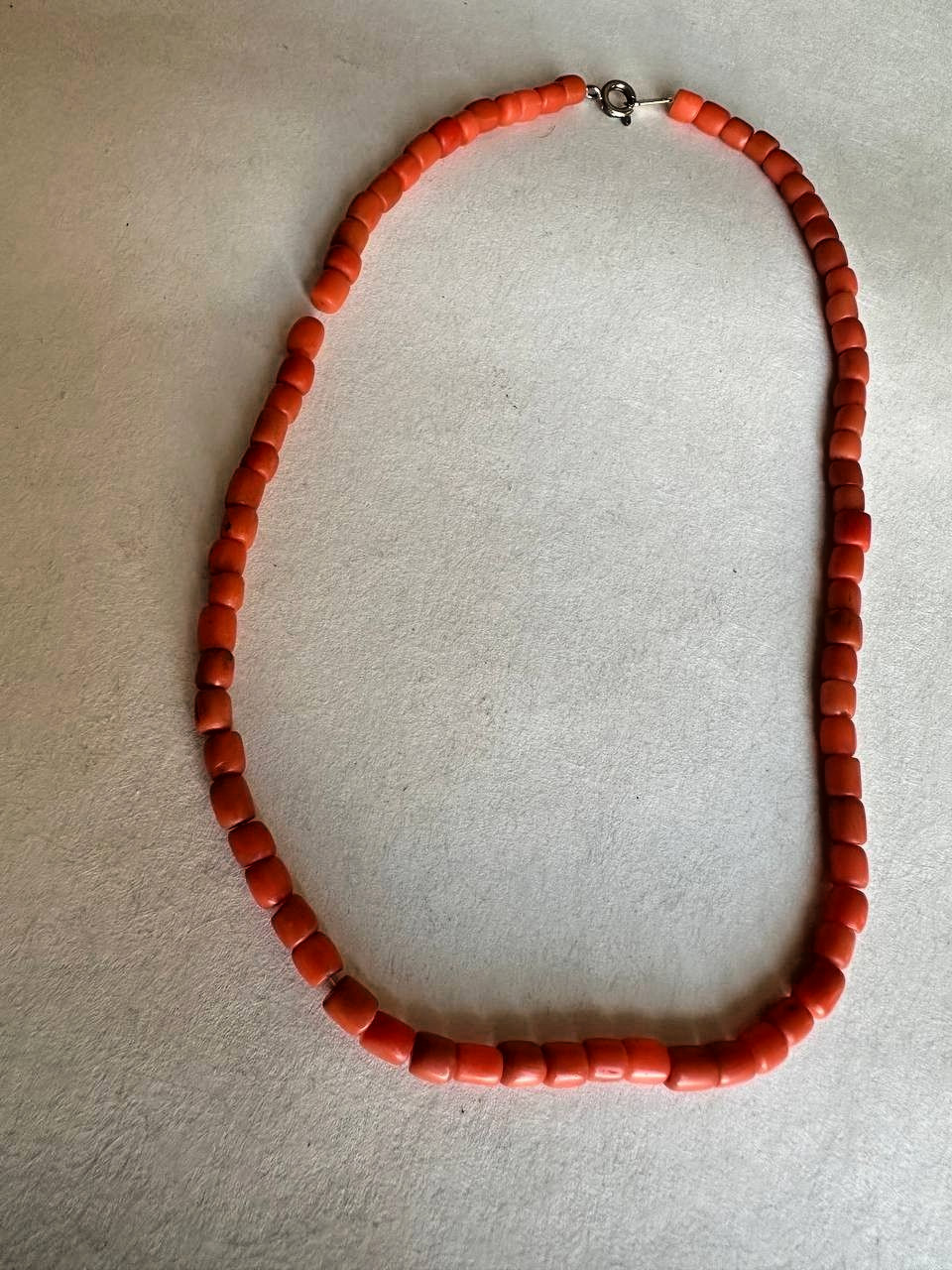 Vintage Natural Red Coral Beads – Triple Strand 11-12 g-188
