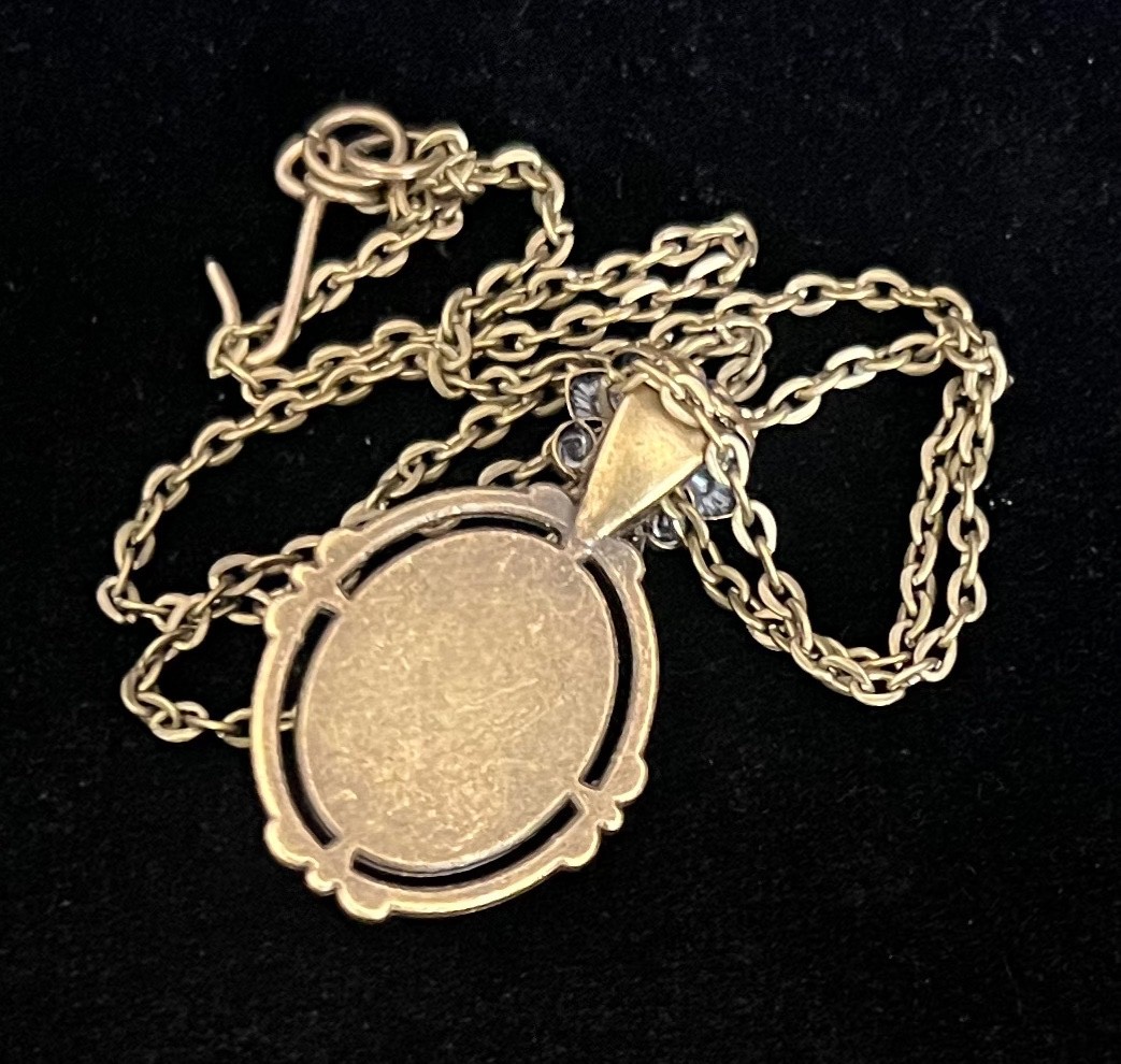 Vintage Scarab Necklace Egyptian Revival Pendant Antique Celluloid Beetle