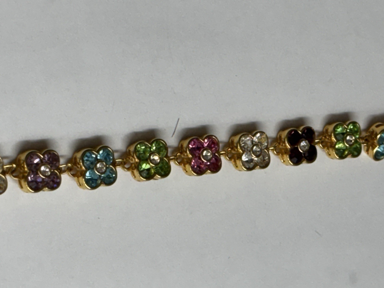 JOAN RIVERS signed vintage gold plated crystal flower designer bracelet