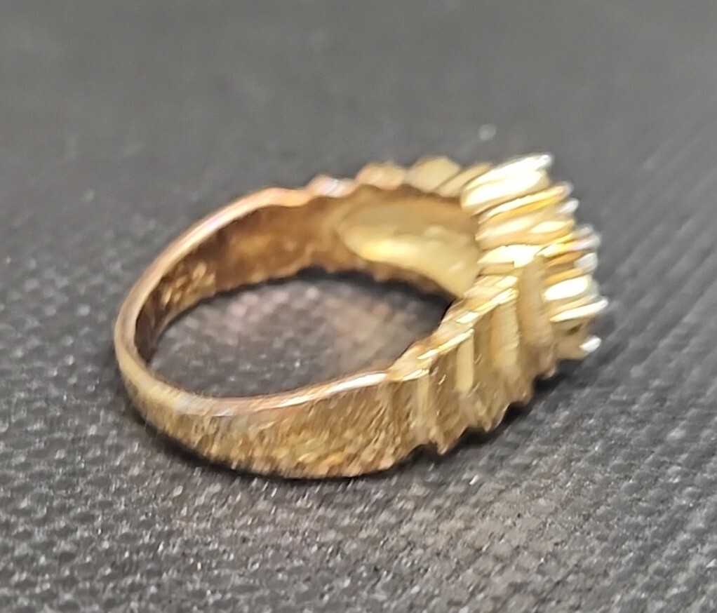 Vintage Arlene Dahl Garnet Ring 14K Gold Electroplate