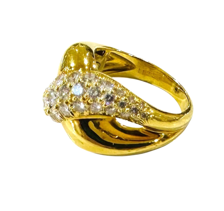 Kurt Wayne 1.50 Carat Paved Diamond 9.6 Grams 18k Yellow Gold Ring 6