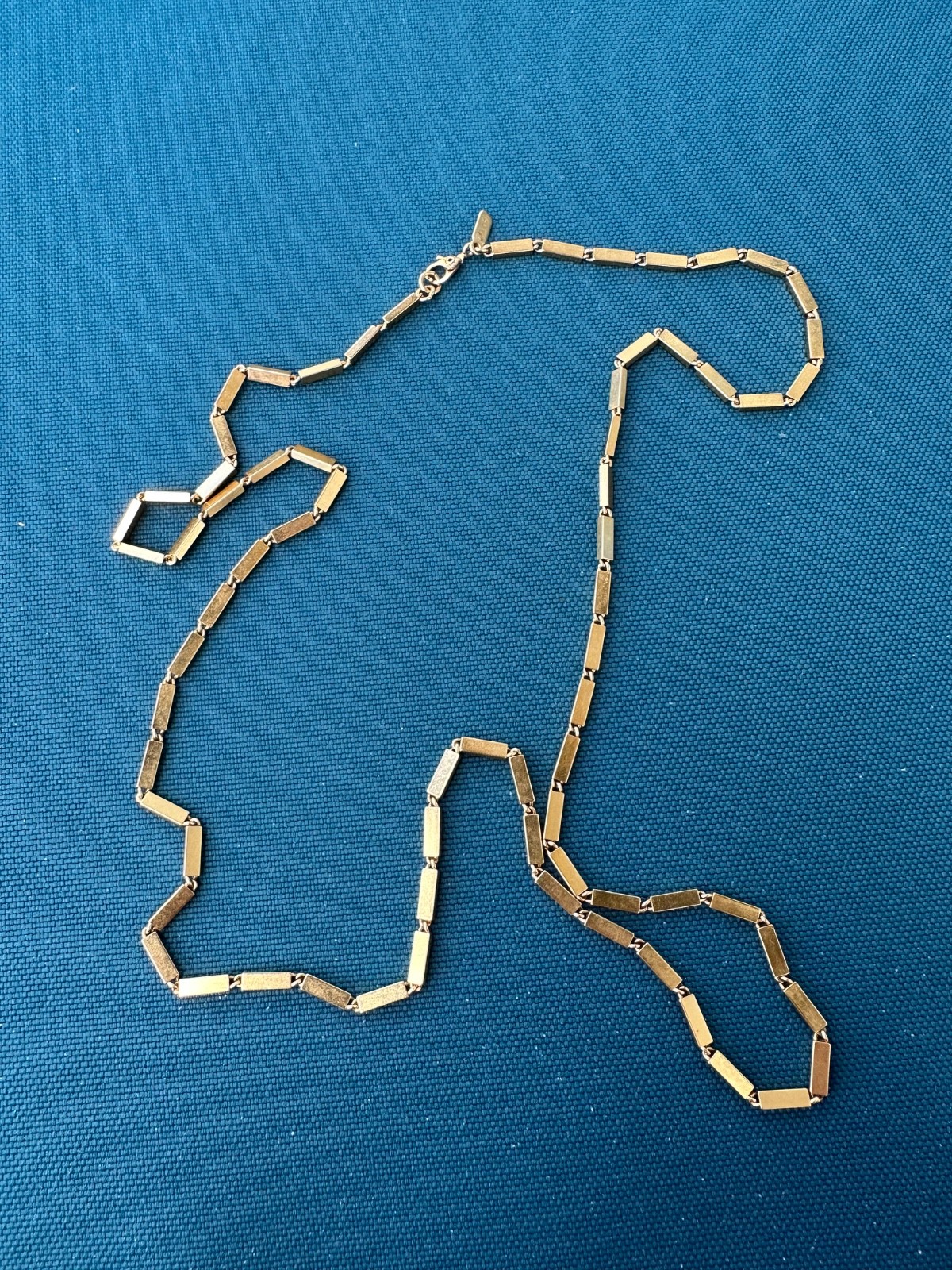 Vintage Monet Single Strand Gold tone Bar Link Necklace