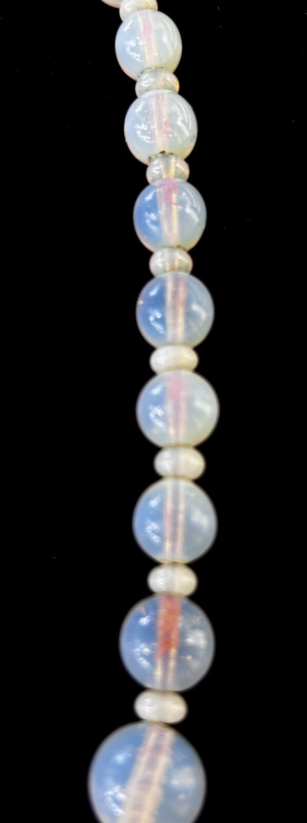 VTG LOUIS ROUSSELET France Graduated French Opaline Glass NECKLACE