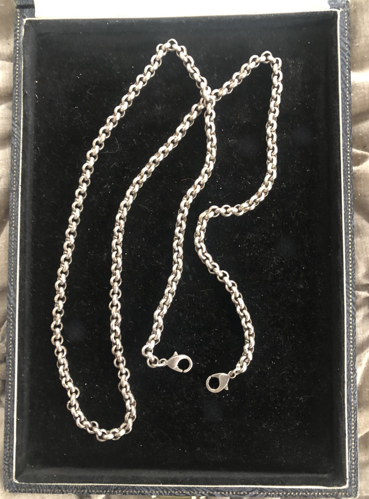 English Sterling Silver Mens Chain Necklace Vintage