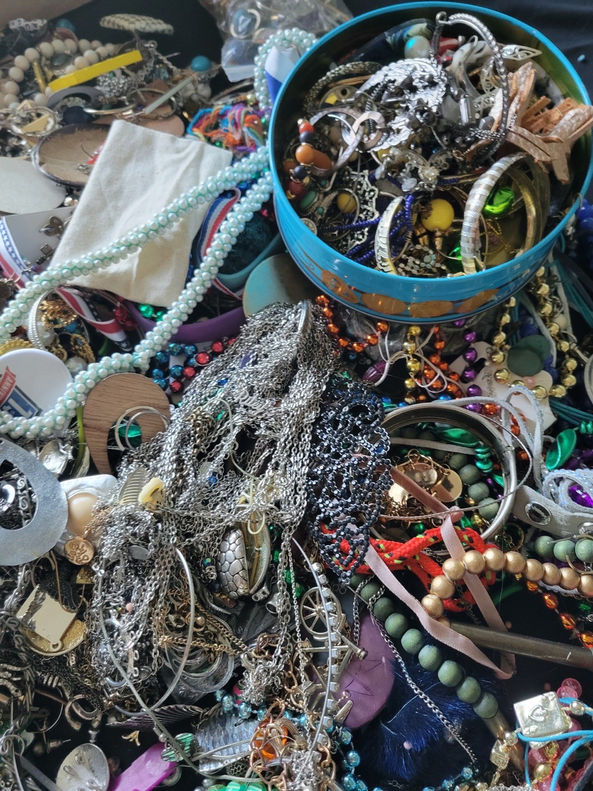 3 Lbs Pounds Craft Art Junk Unsorted Huge Lot Jewelry Vintage Now Treasure Fun