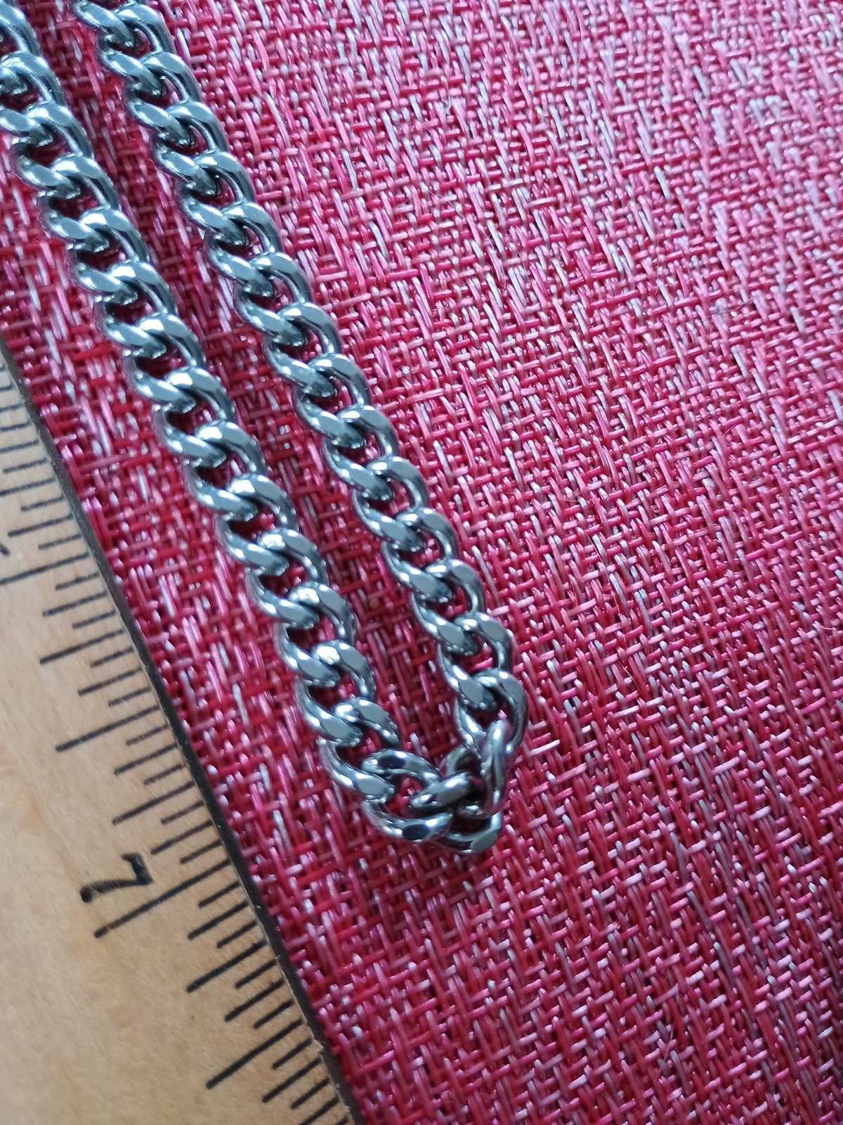 Vintage Necklace Curb Chain 15″ Choker Silver Tone Necklace