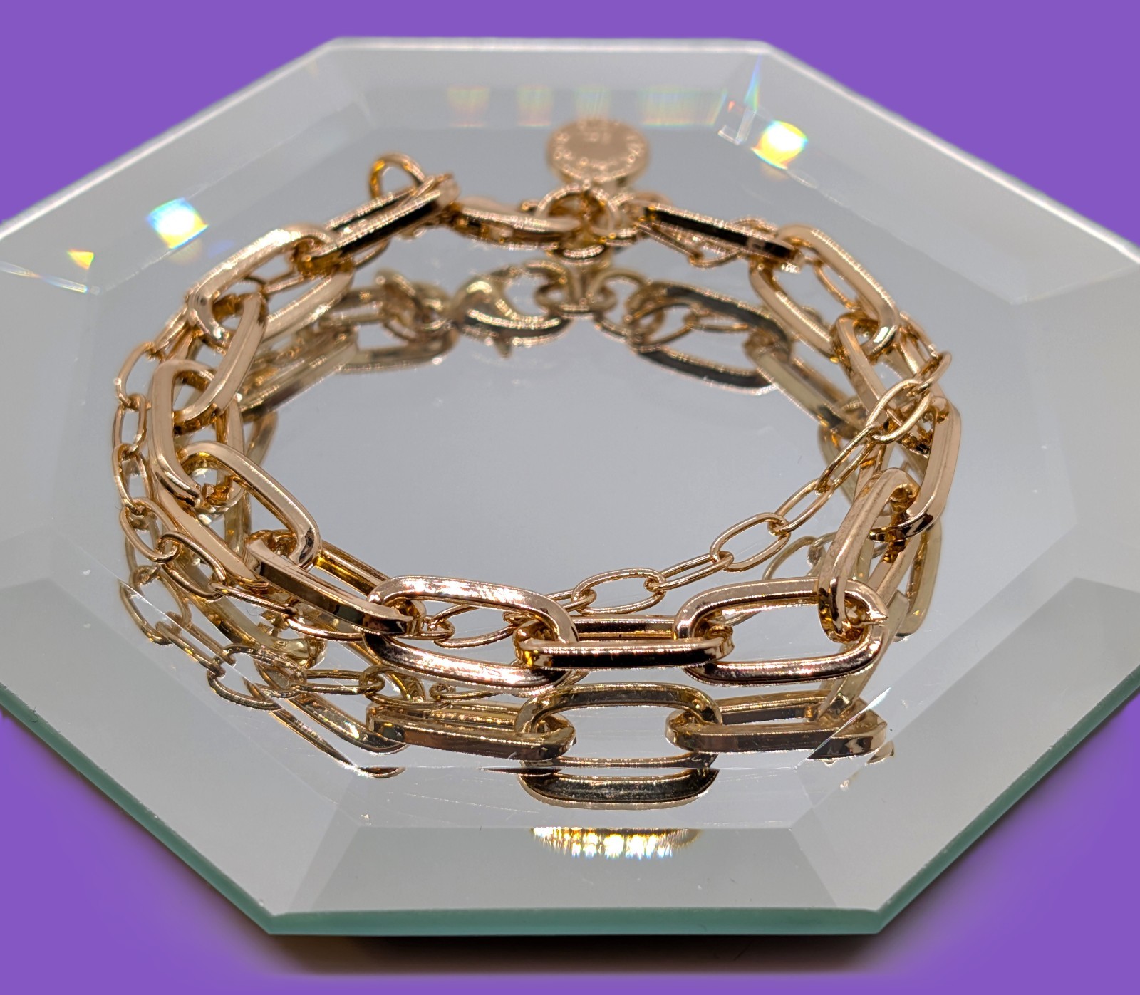 Nice Vintage Yellow Gold Plated Liz Claiborne Double Chain Bracelet