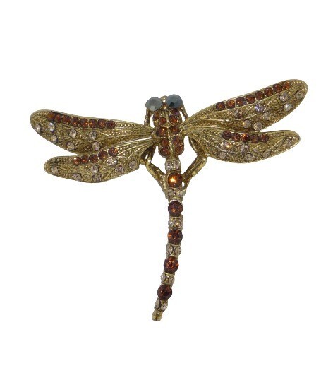 Fancy Dragonfly Crystal Rhinestones Brooch Pin USA Seller
