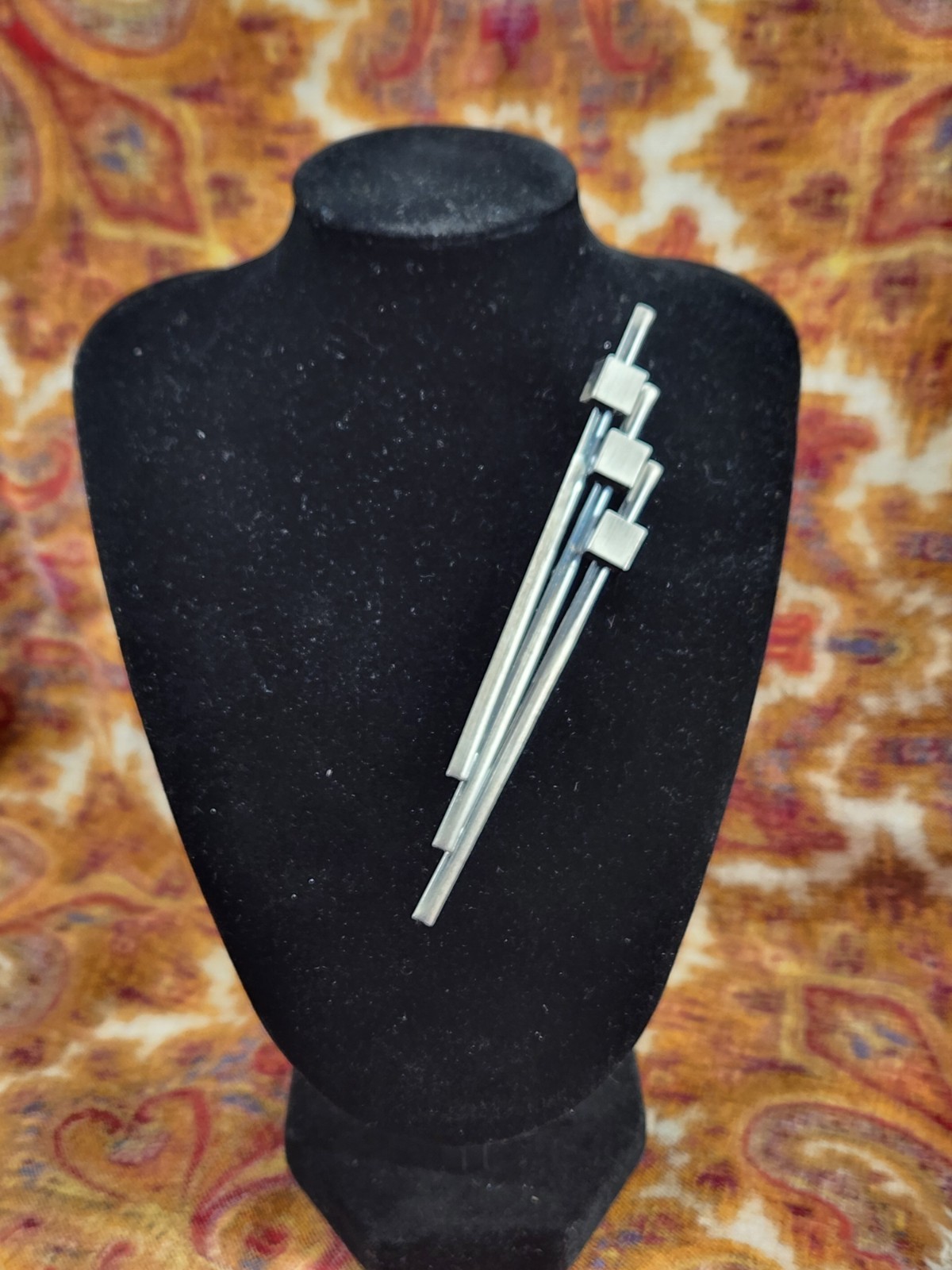 Mid-Century Modern Vintage Brutalist Pin Brooch-Unknown Artist