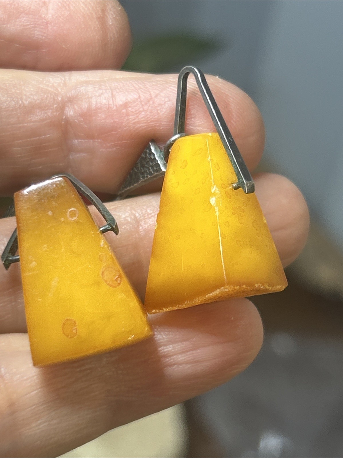 56. 925 Sterling Baltic Honey Amber Dangle Hook 2″ Earrings, 20+” Necklace Set