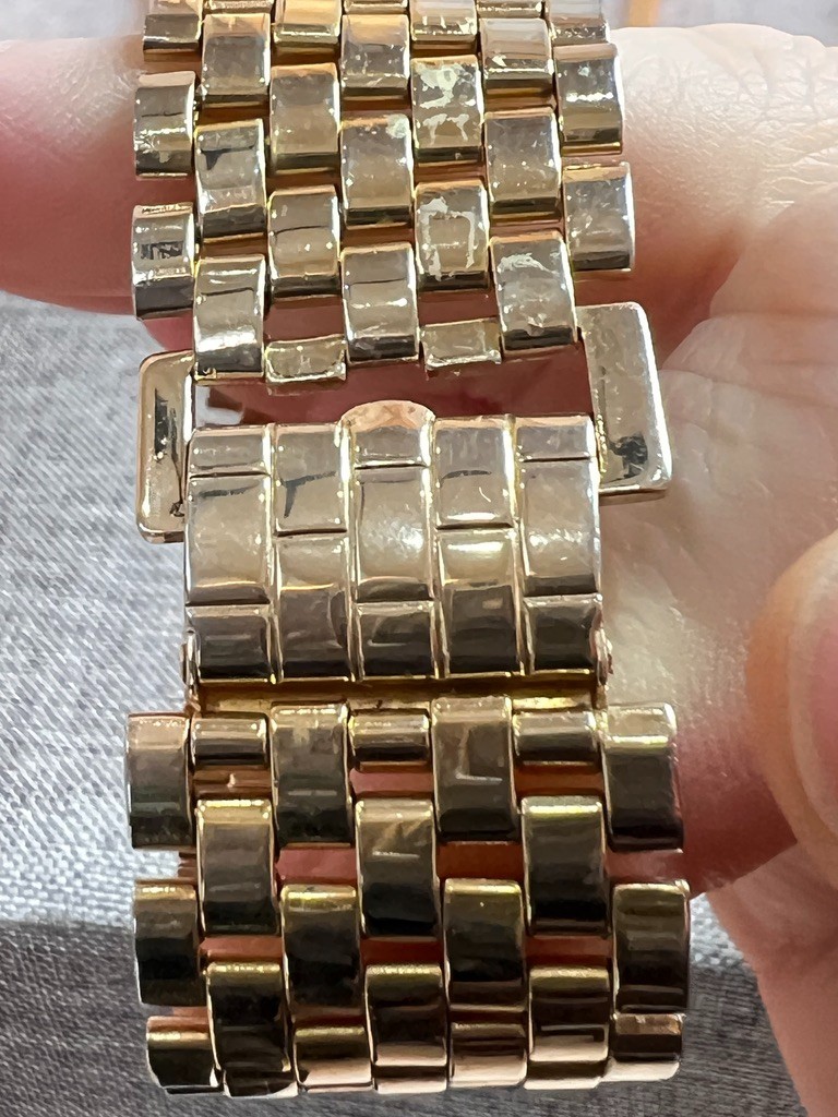 Vtg Gold Toned Link Bracelet Made in Hong Kong 7.5″L