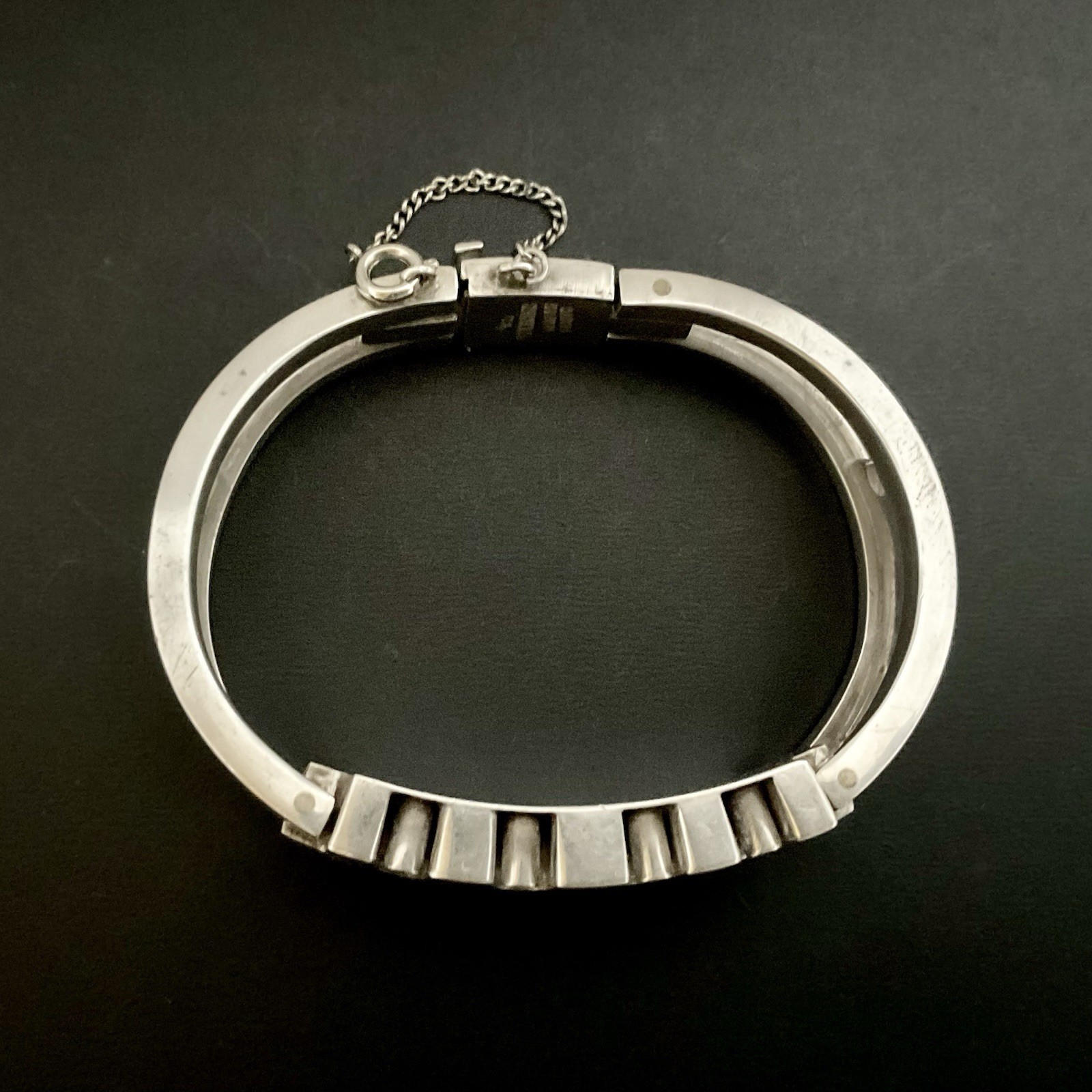 Vintage Sigi Pineda Mexico Sterling Silver Modernist Design Bracelet 6.5”