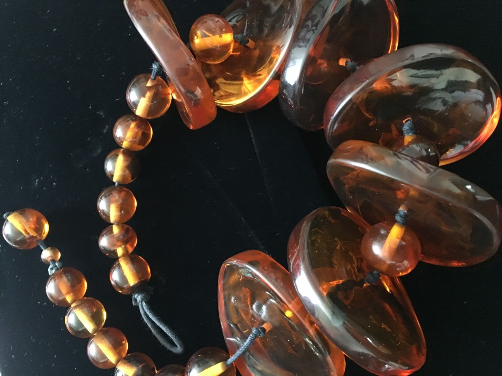 Anthropologie Amber Resin Statement Necklace