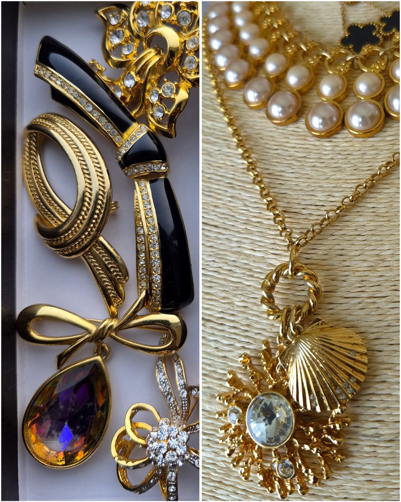 Huge Vintage Jewelry Lot 165 Gold and Silvertone Givenchy Trifari Juliana