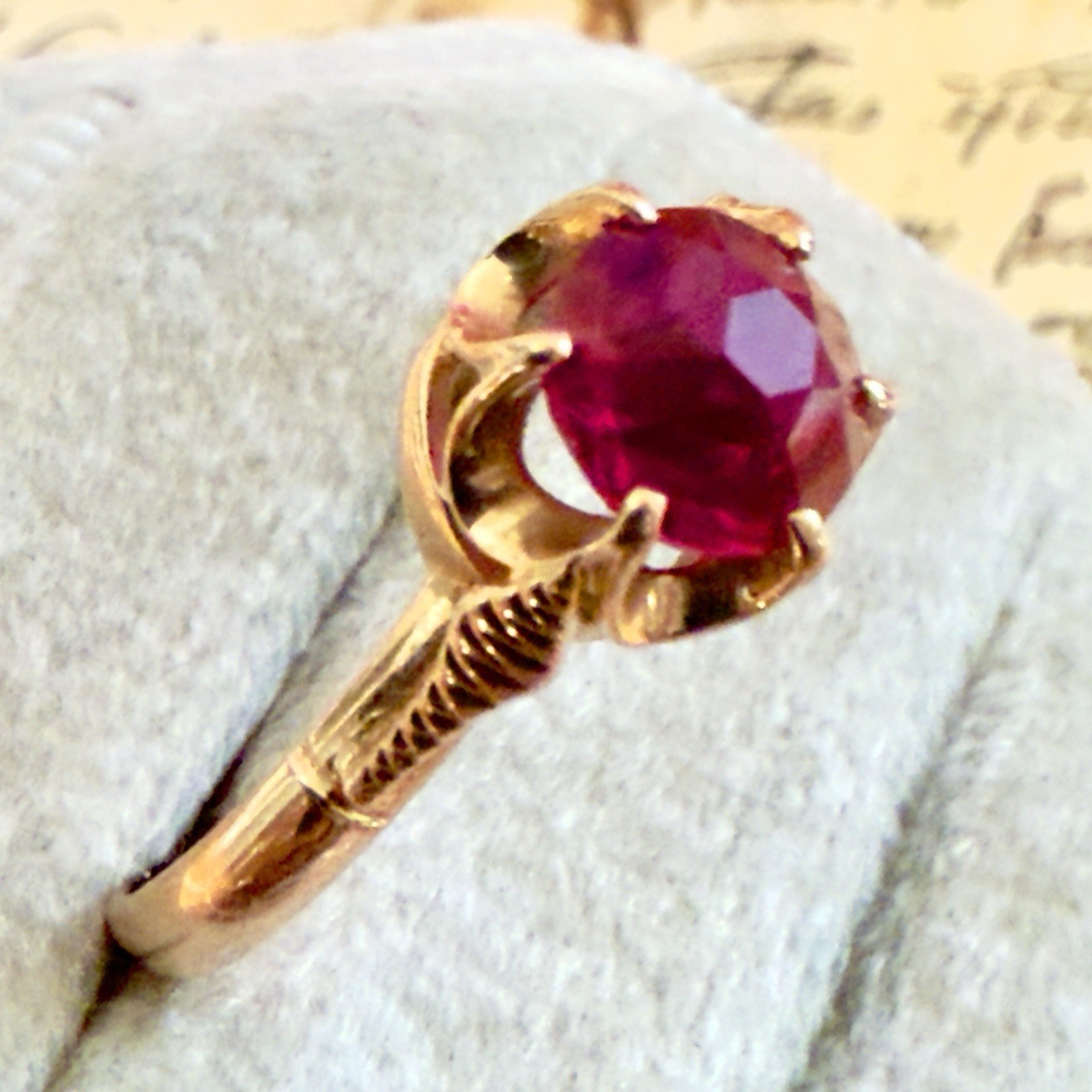 Size 8.5 Stunning Vintage 583 14k Rose Gold Ring – East European USSR Era #1851