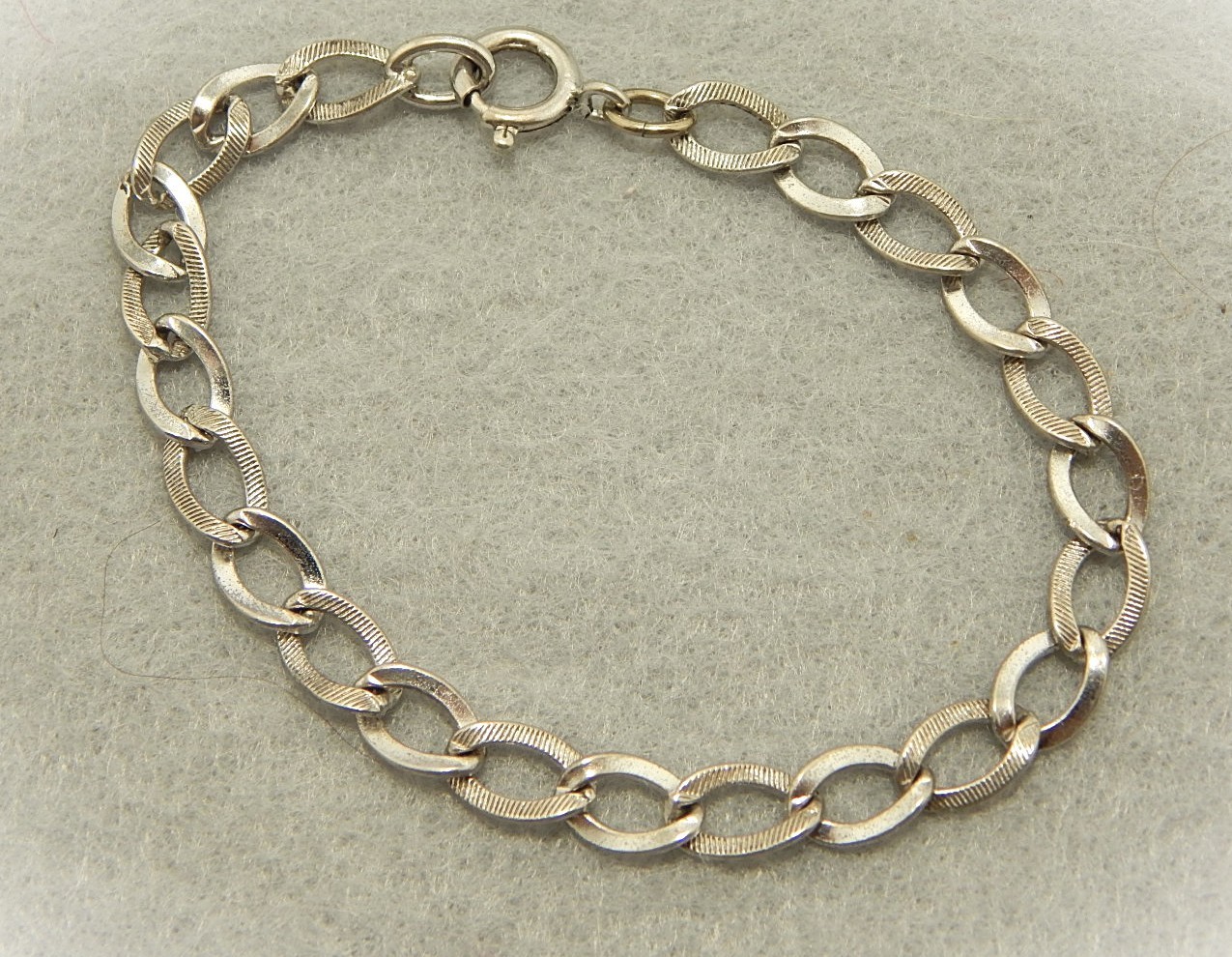 Vintage Sterling Link Bracelet 7.25″ Long 6.4mm wide