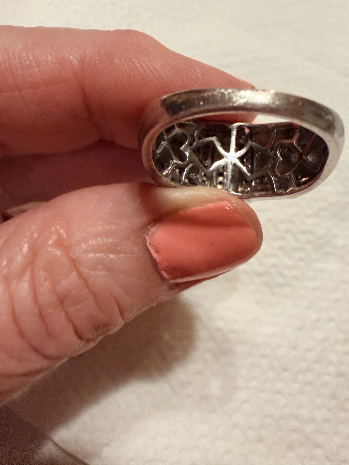 Vtg 925 SterSilver Diamond Pave’ Sz 9-5g Gorgeous Ring!