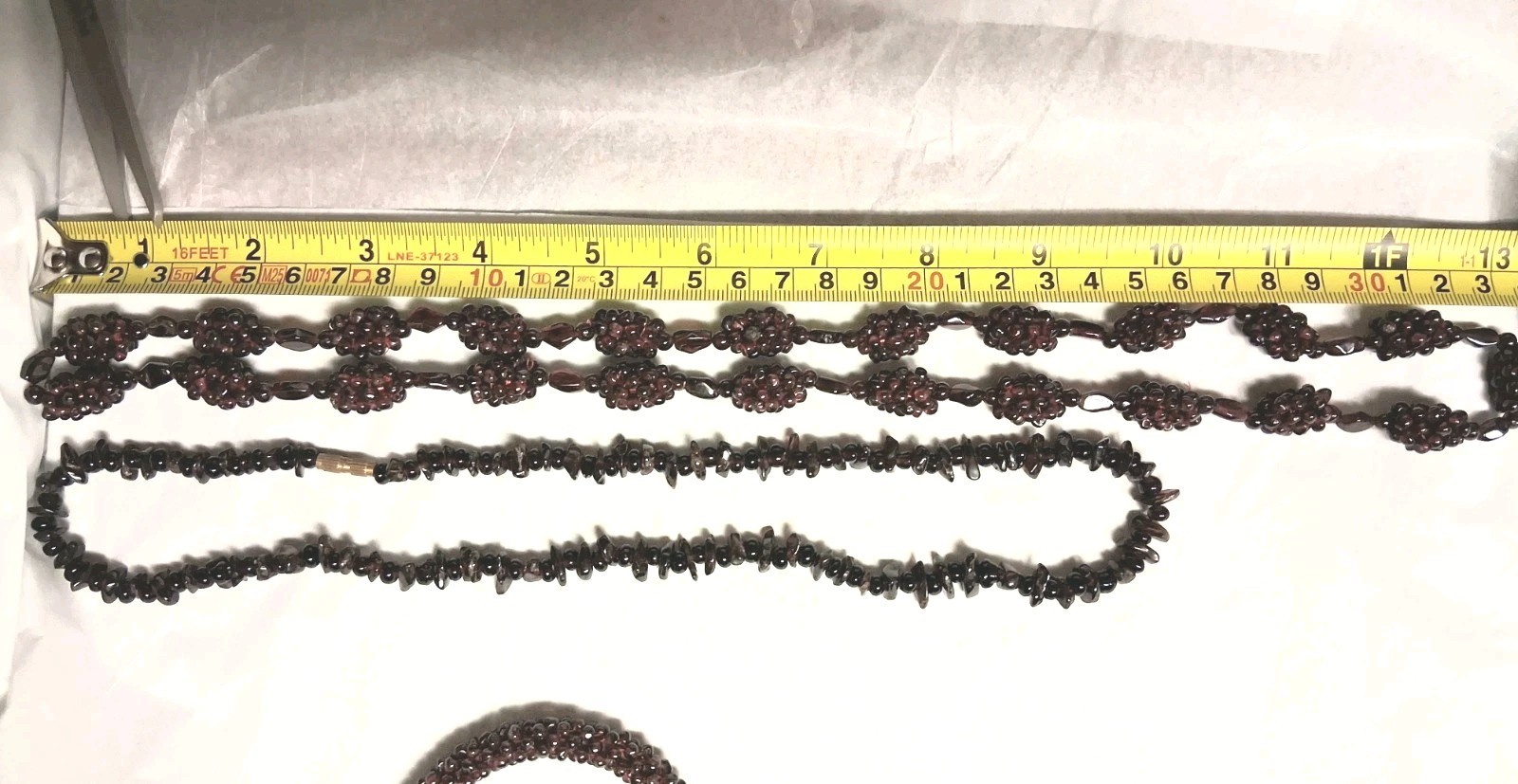 Vintage Bohemian Garnet Necklace, Natural Garnet & Bohemian Garnet Bracelet Lot
