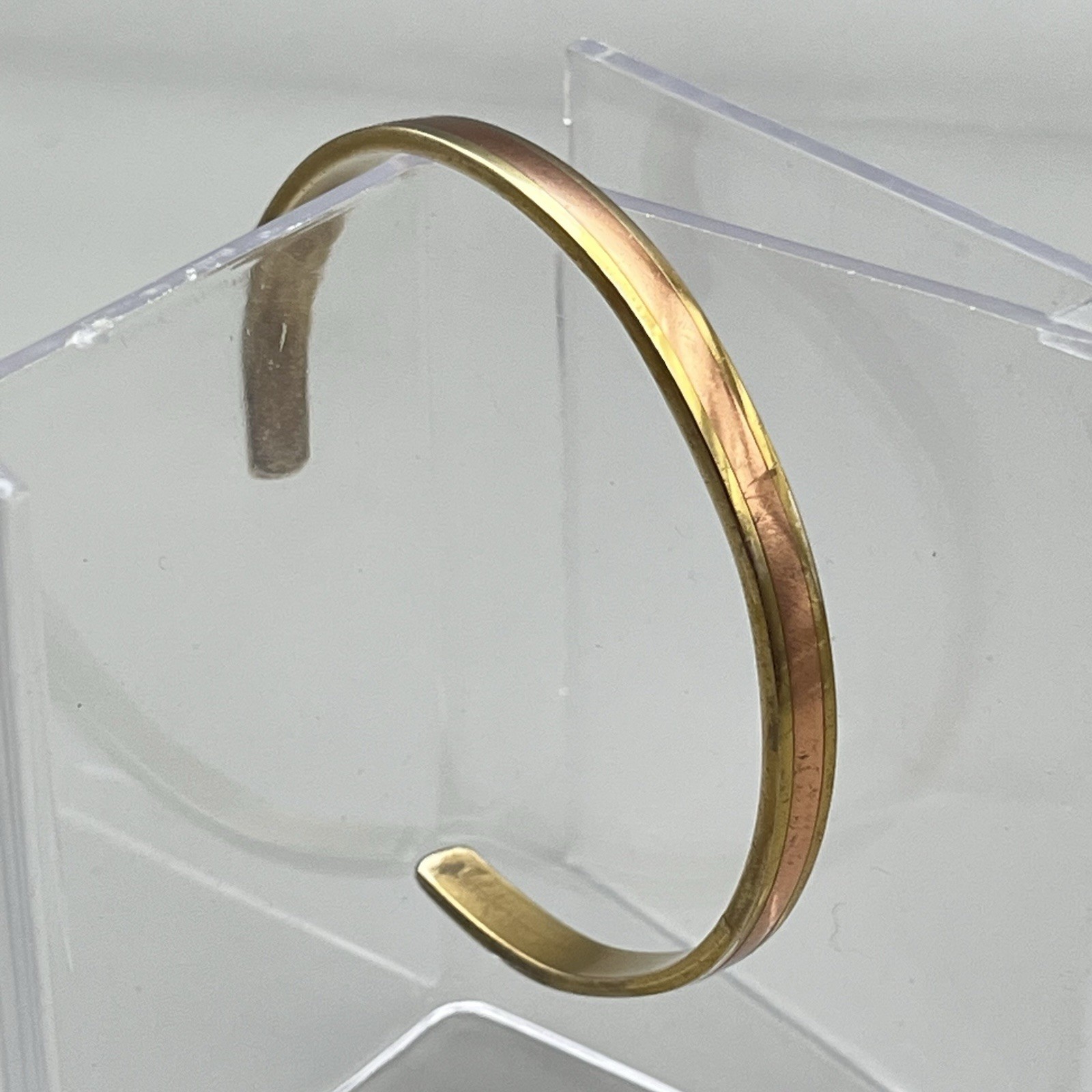 VTG Cuff Bracelet SERGIO LUB CALIFORNIA Copper and Brass Thin Bangle 6.75″