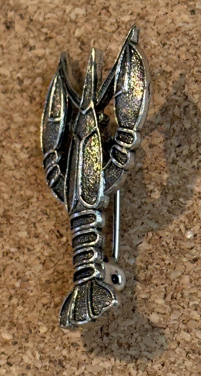 Silver Tone Lobster 1.5″ by .75″ Coastal Beach Nautical Brooch Pin