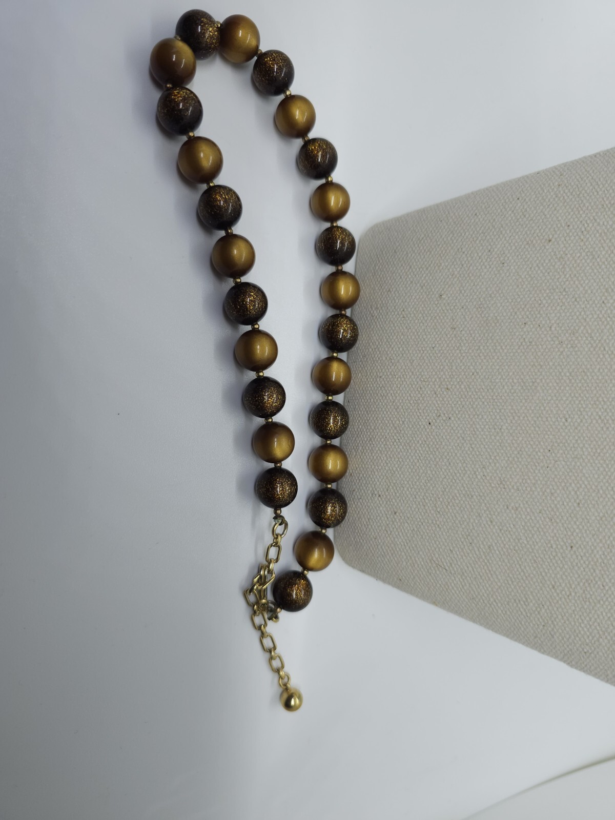 Vintage Trifari Golden Brown Beaded Choker Necklace