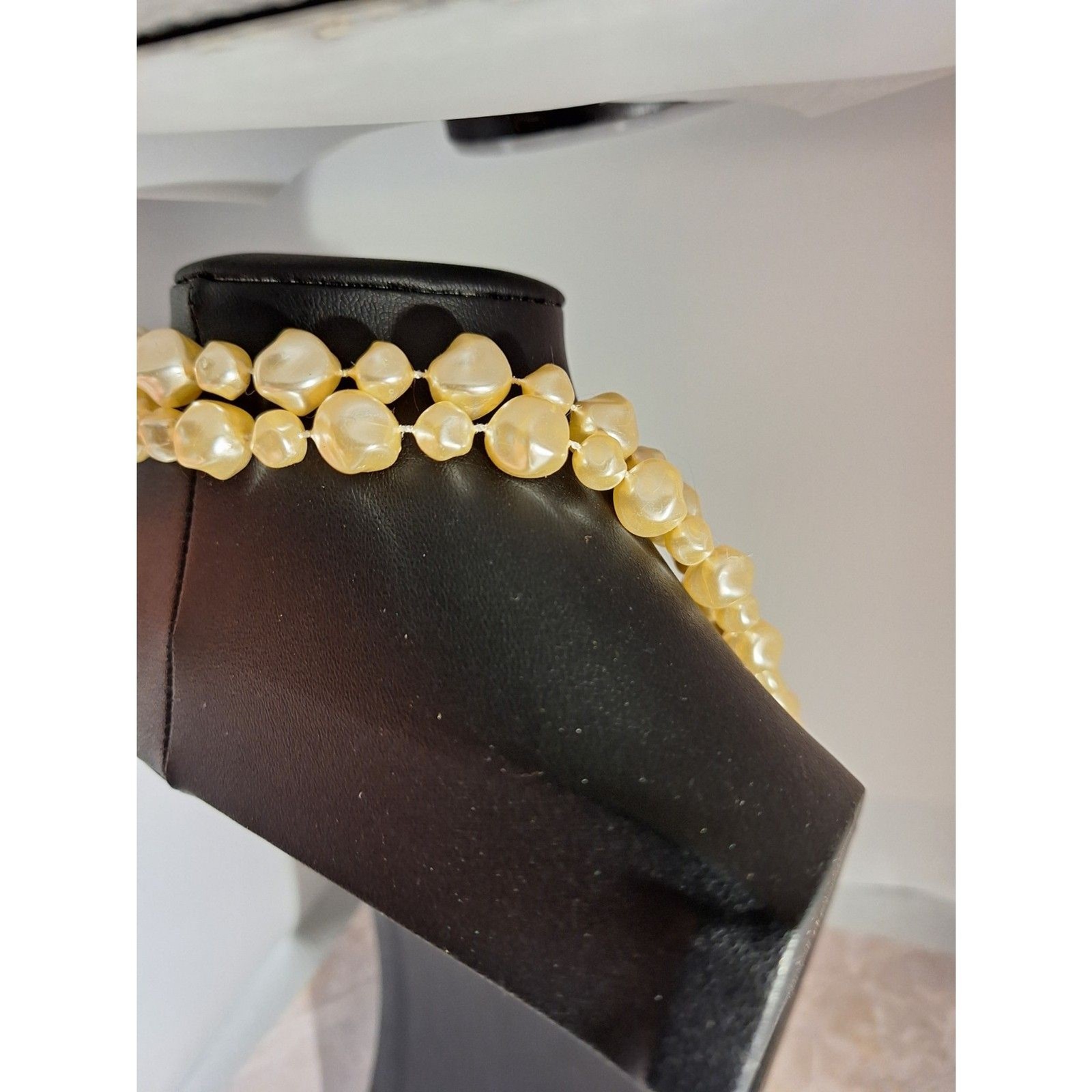 A Vintage Extra Long Faux Pearl Necklace Grandmacore Lustrous Eveningwear