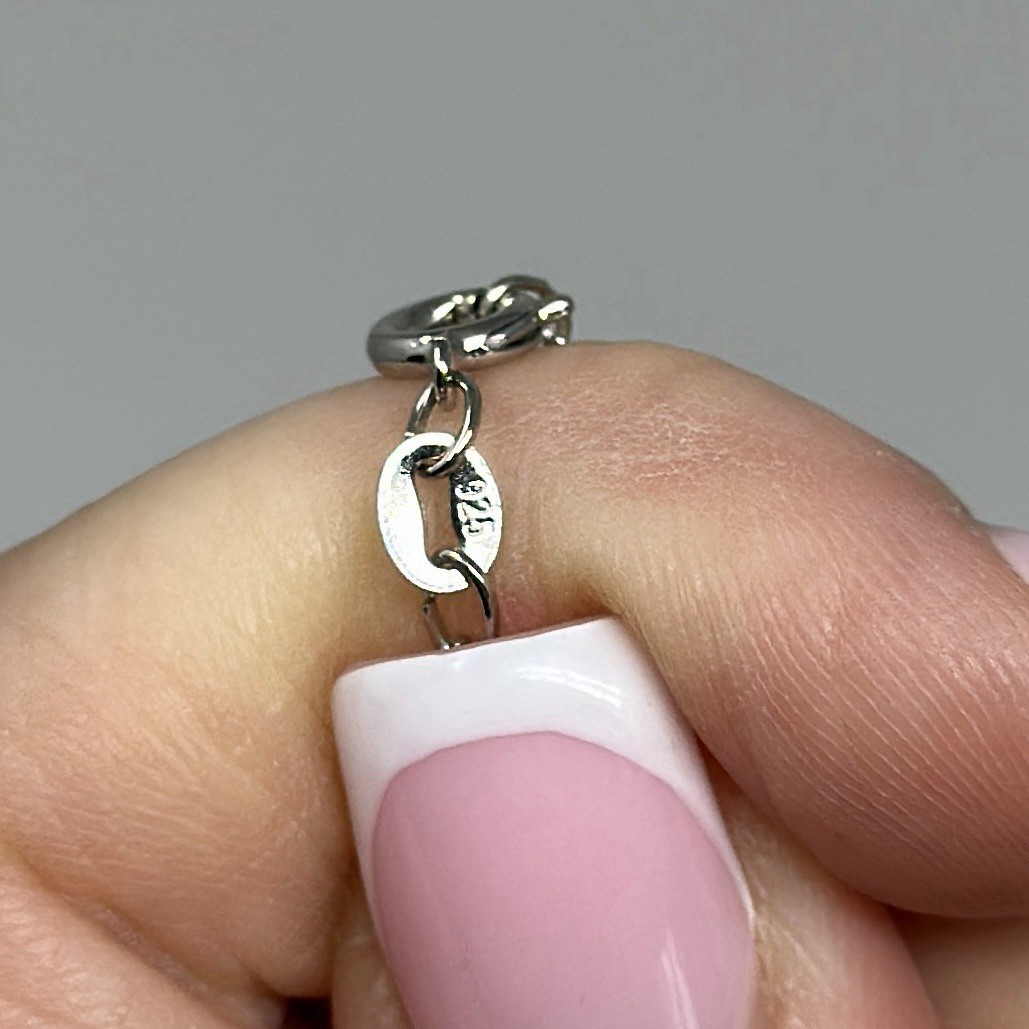Vintage 925 Sterling Silver Love Drop Dancing Solitaire Crystal Pendant Necklace