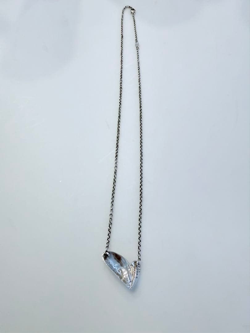 Georg Jensen Artist Heart Pendant 2003 Silver 44cm Chain 7.2g