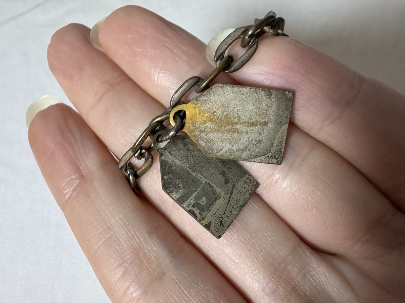Vintage Zodiac Signs Charm Bracelet Antiqued Brass Tone Metal Astrology Jewelry